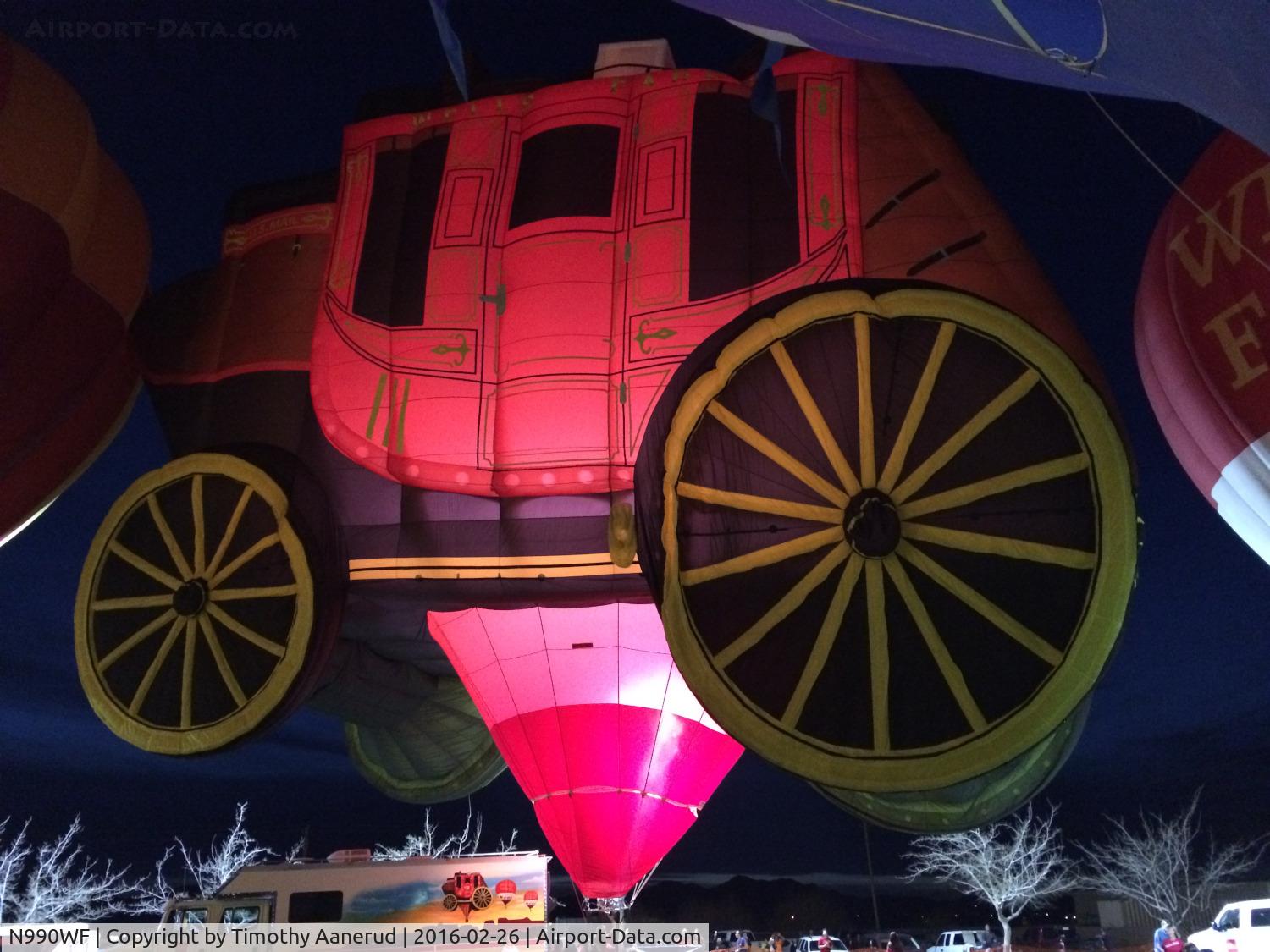 N990WF, 2014 CAMERON BALLOONS US STAGECOACH-110 C/N 6730, 2014 CAMERON BALLOONS US STAGECOACH-110, c/n: 6730.  Parhrump Nevada Balloon Festival