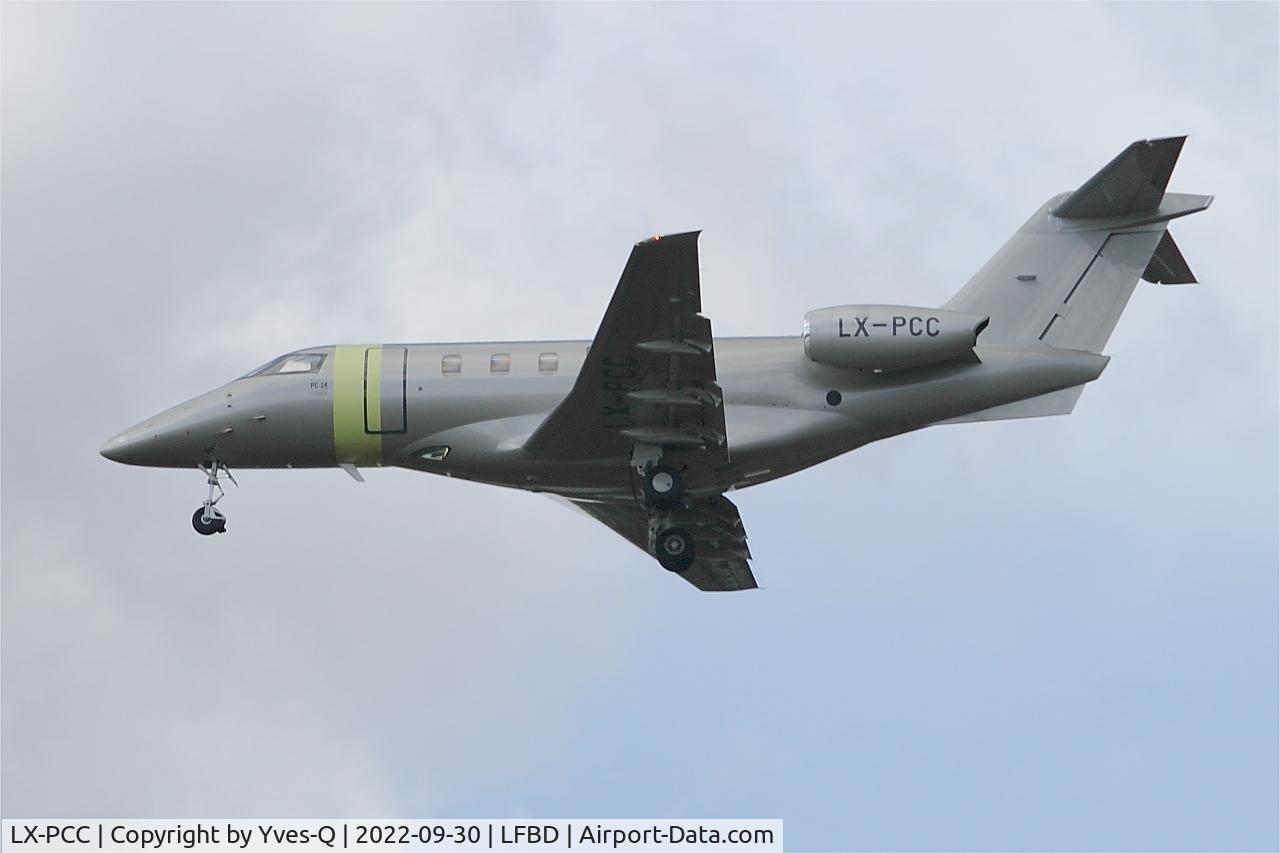 LX-PCC, 2019 Pilatus PC-24 C/N 143, Pilatus PC-24, On final rwy 23, Bordeaux Mérignac airport (LFBD-BOD)