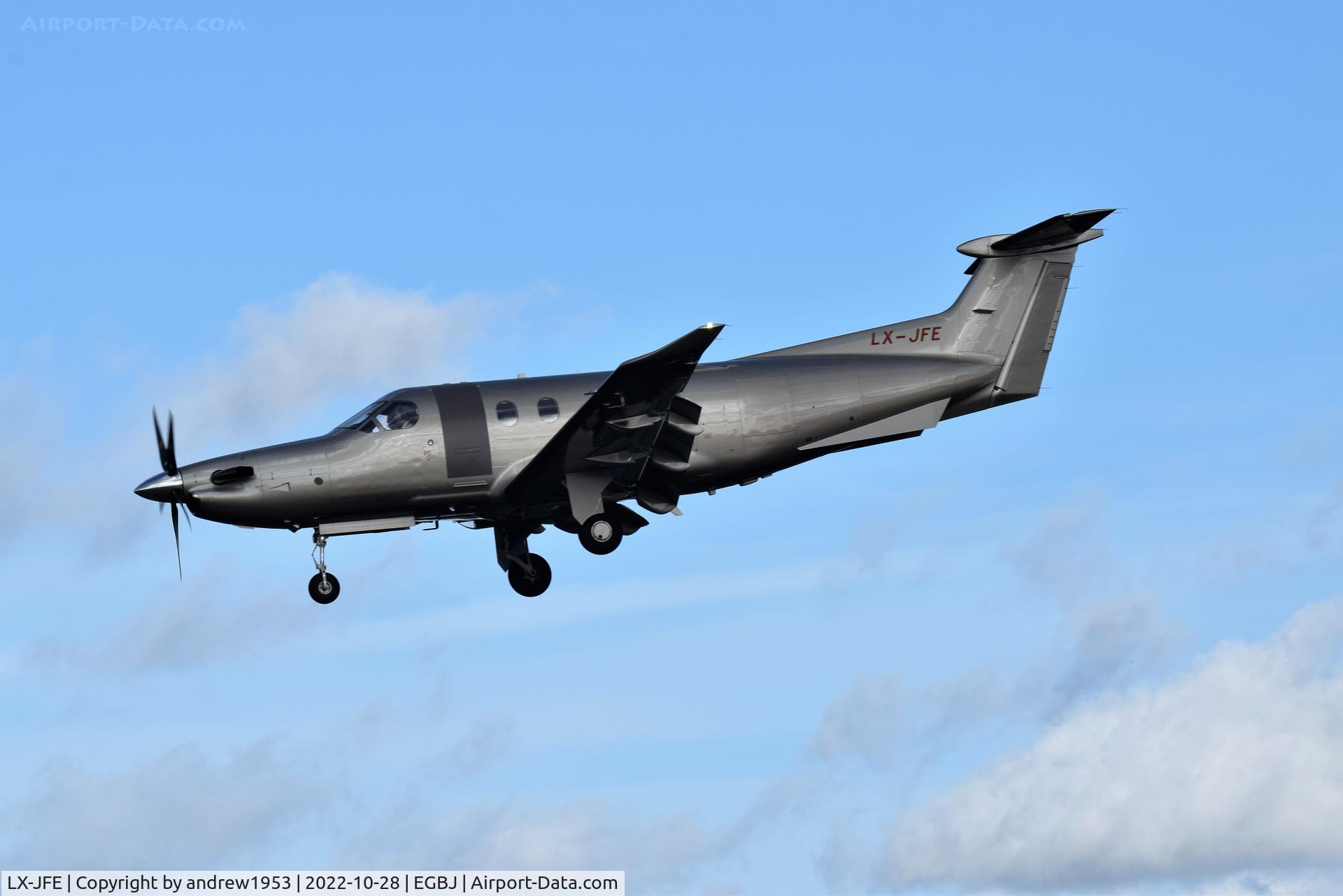 LX-JFE, 2018 Pilatus PC-12/47E C/N 1789, LX-JFE at Gloucestershire Airport.