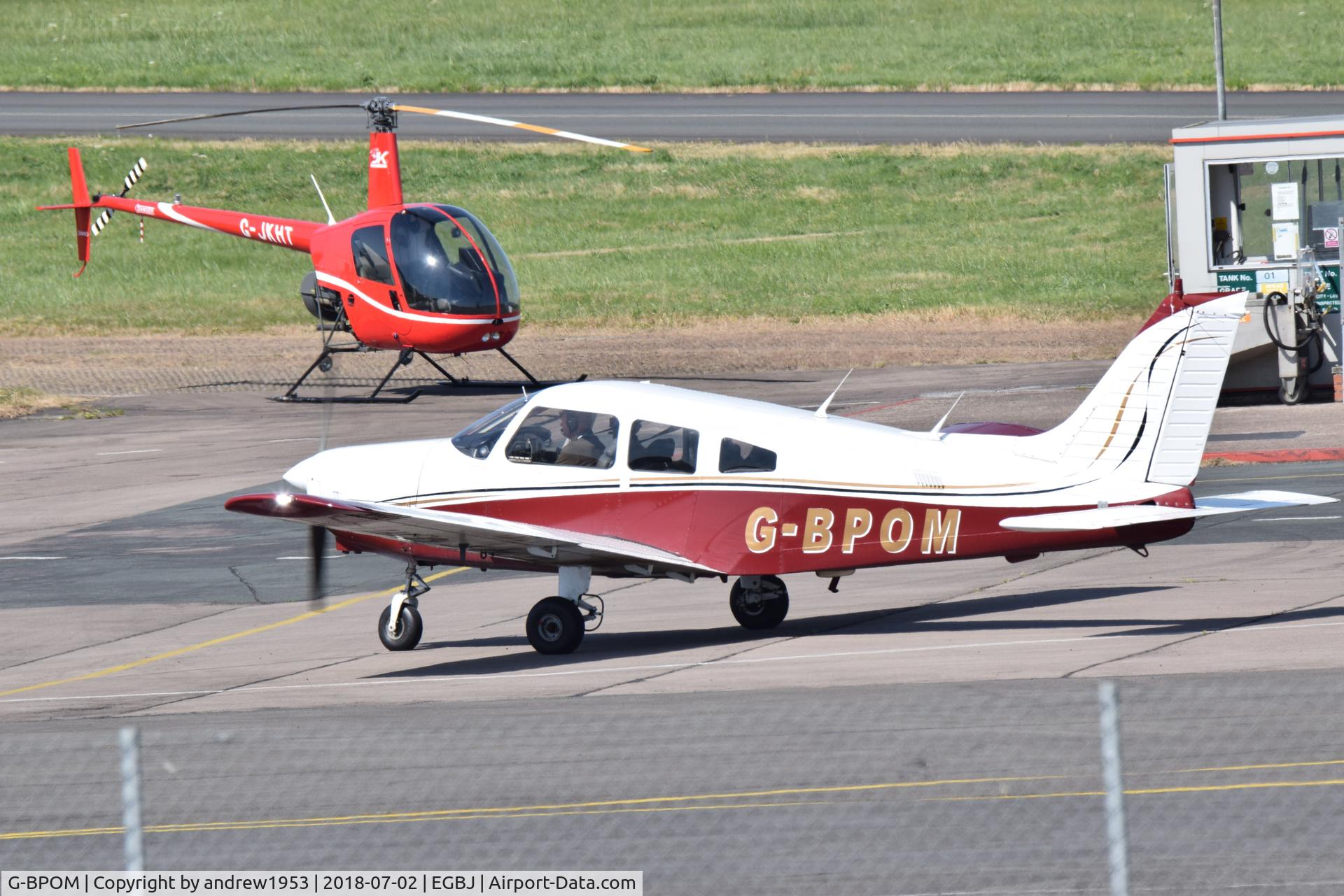 G-BPOM, 1984 Piper PA-28-161 Cherokee Warrior II C/N 28-8416118, G-BPOM at Gloucestershire Airport.