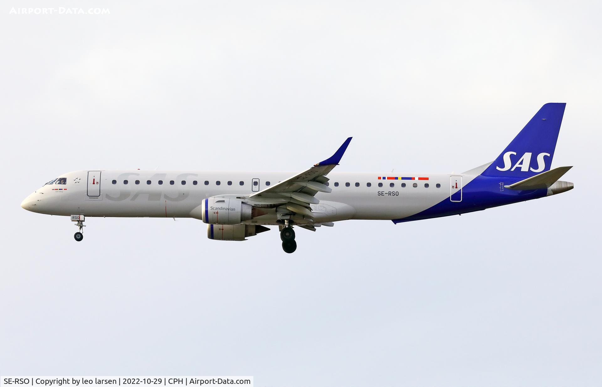 SE-RSO, 2008 Embraer 195LR (ERJ-190-200LR) C/N 19000168, Copenhagen 29.10.2022