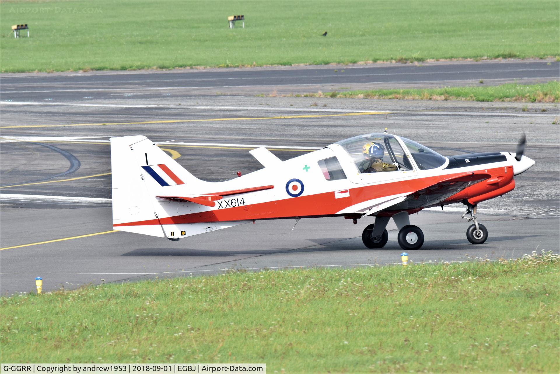 G-GGRR, 1974 Scottish Aviation Bulldog T.1 C/N BH120/272, G-GGRR at Gloucestershire Airport.