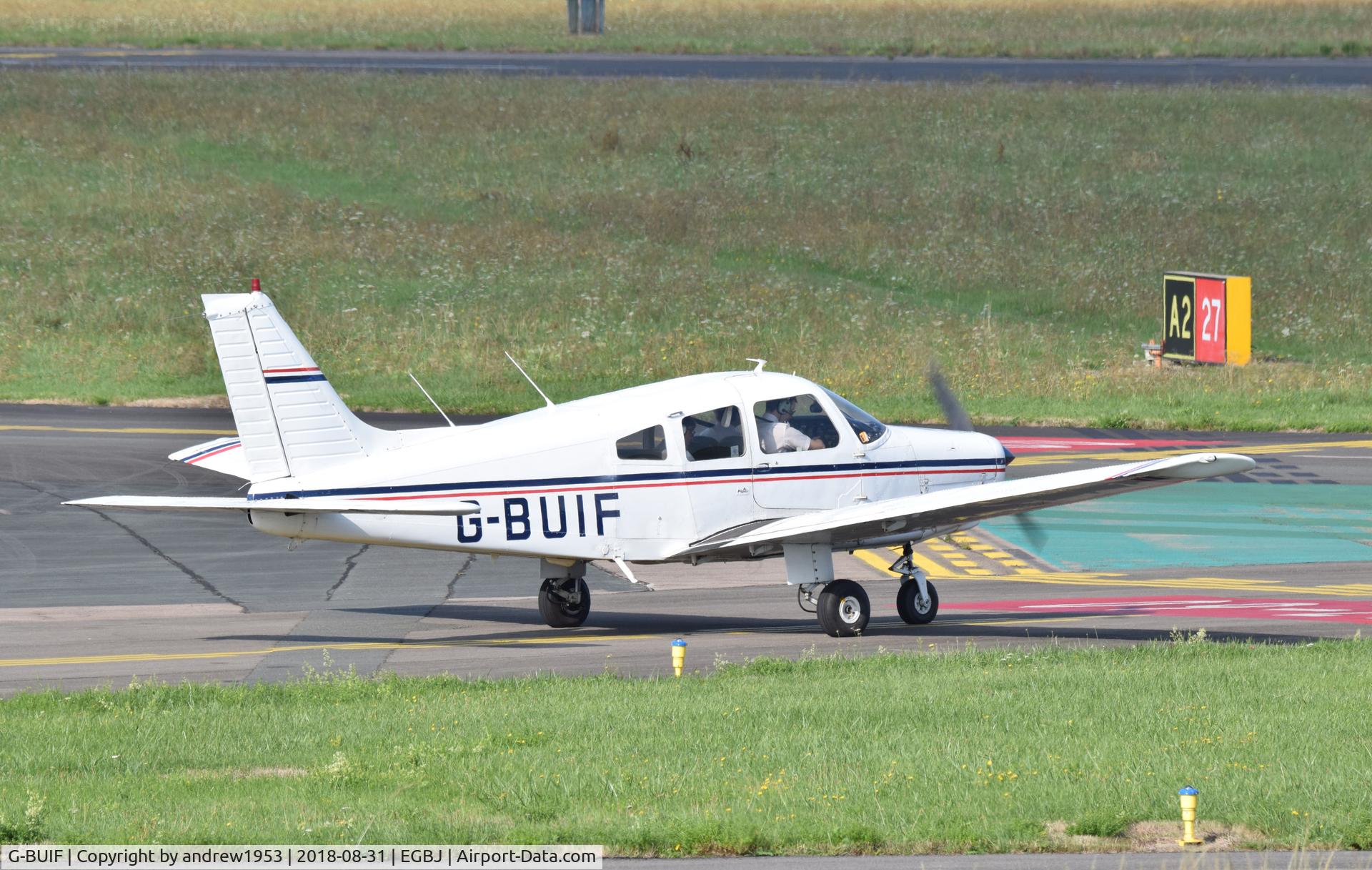 G-BUIF, 1979 Piper PA-28-161 Cherokee Warrior II C/N 28-7916406, G-BUIF at Gloucestershire Airport.