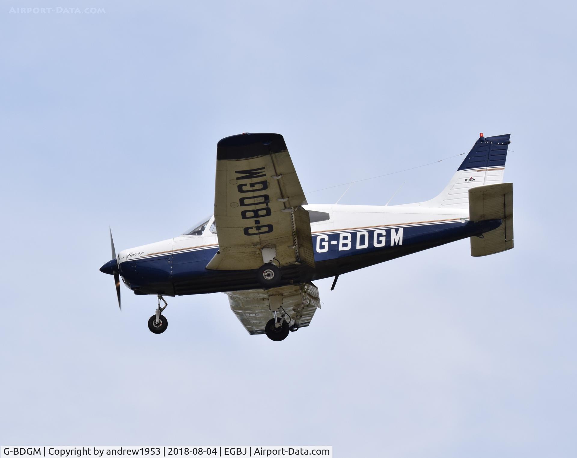 G-BDGM, 1974 Piper PA-28-151 Cherokee Warrior C/N 28-7415165, G-BDGM at Gloucestershire Airport.