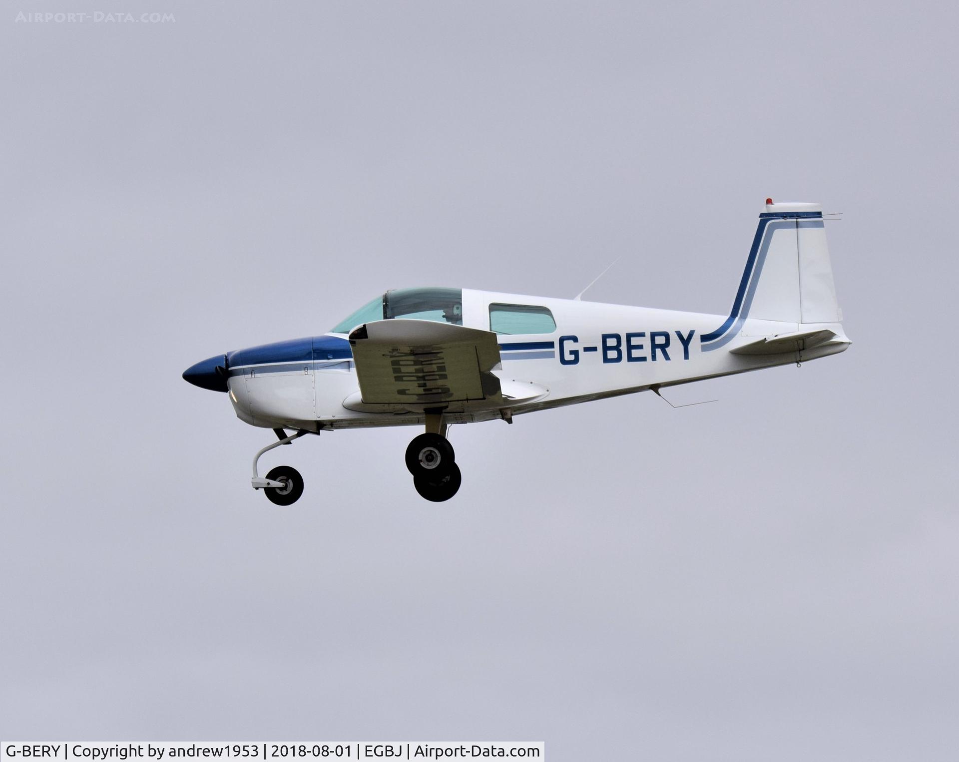G-BERY, 1973 Grumman American AA-1B Trainer C/N AA1B-0193, G-BERY at Gloucestershire Airport.