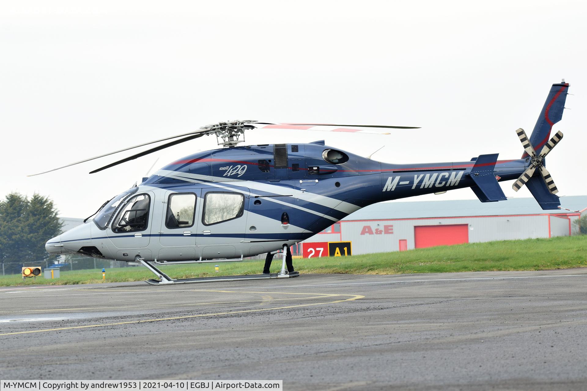 M-YMCM, 2012 Bell 429 GlobalRanger C/N 57107, M-YMCM at Gloucestershire Airport.