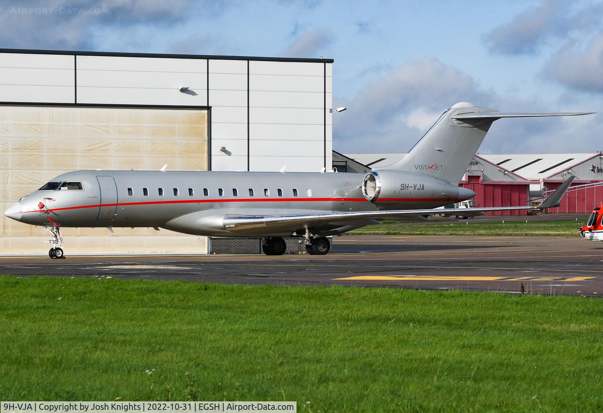 9H-VJA, 2011 Bombardier BD-700-1A10 Global Express XRS C/N 9441, On Stand at SaxonAir Norwich.