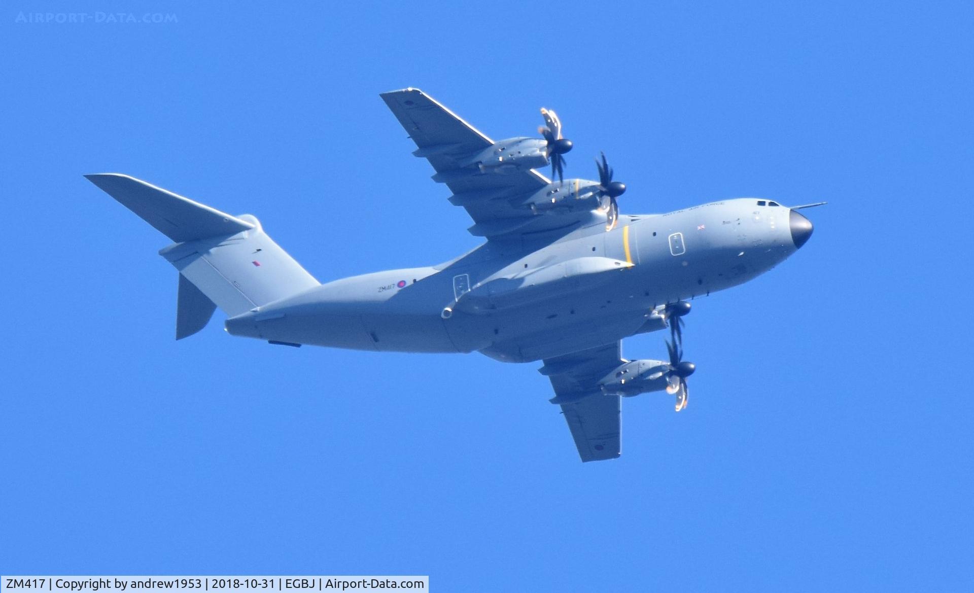 ZM417, 2017 Airbus A400M Atlas C.1 C/N 060, ZM417 at Gloucestershire Airport.