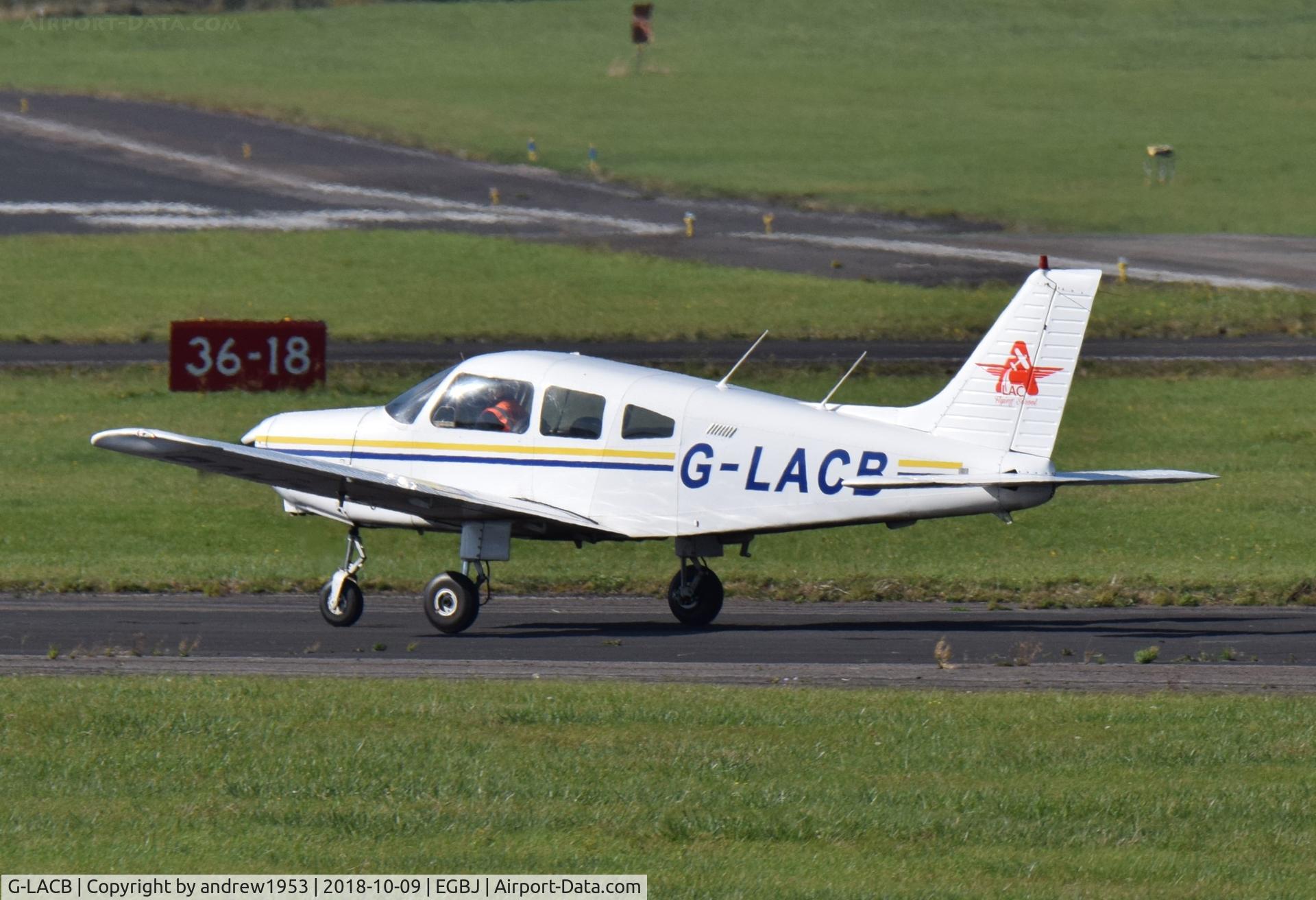 G-LACB, 1982 Piper PA-28-161 Cherokee C/N 28-8216035, G-LACB at Gloucestershire Airport.