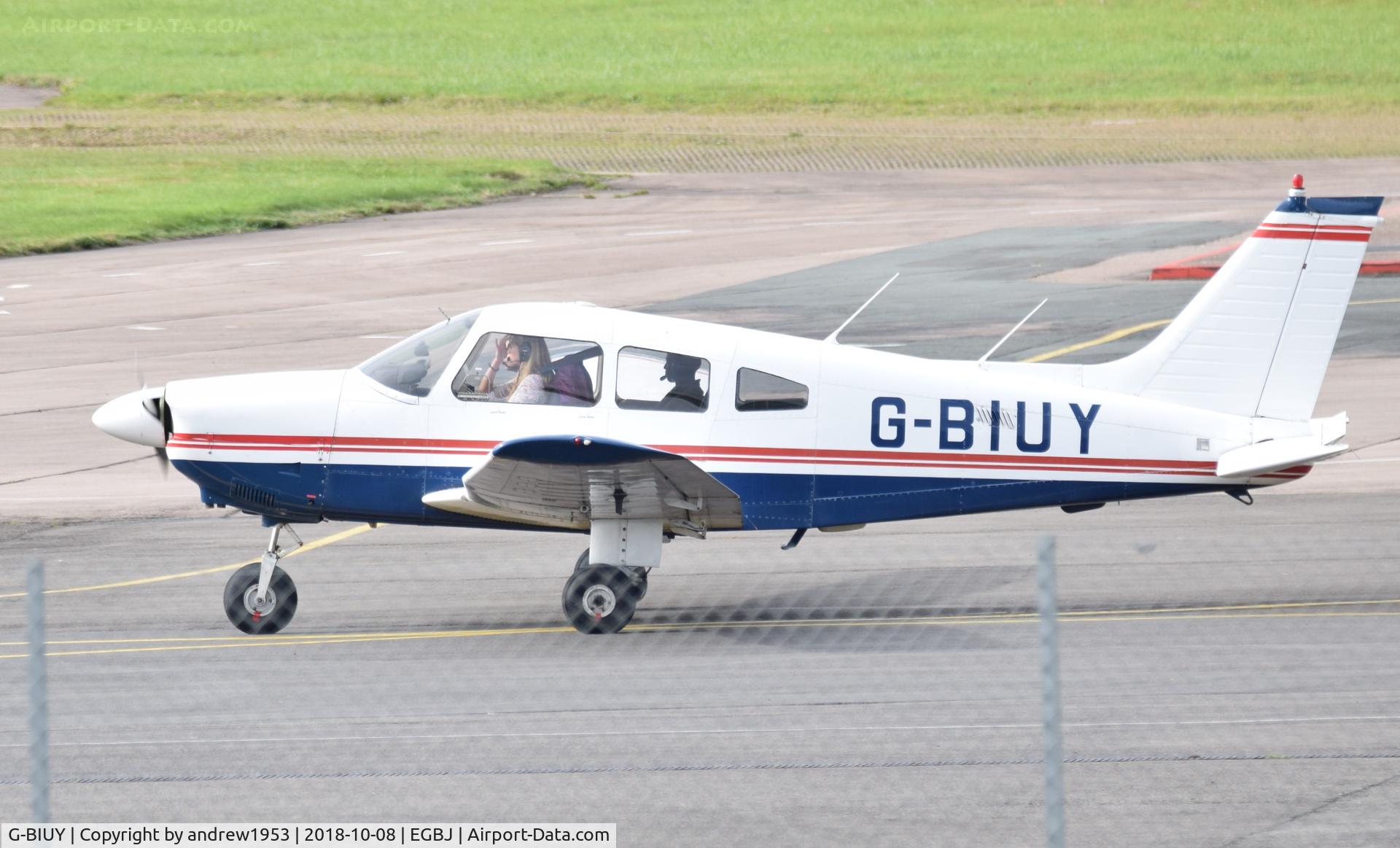 G-BIUY, 1981 Piper PA-28-181 Cherokee Archer II C/N 28-8190133, G-BIUY at Gloucestershire Airport.