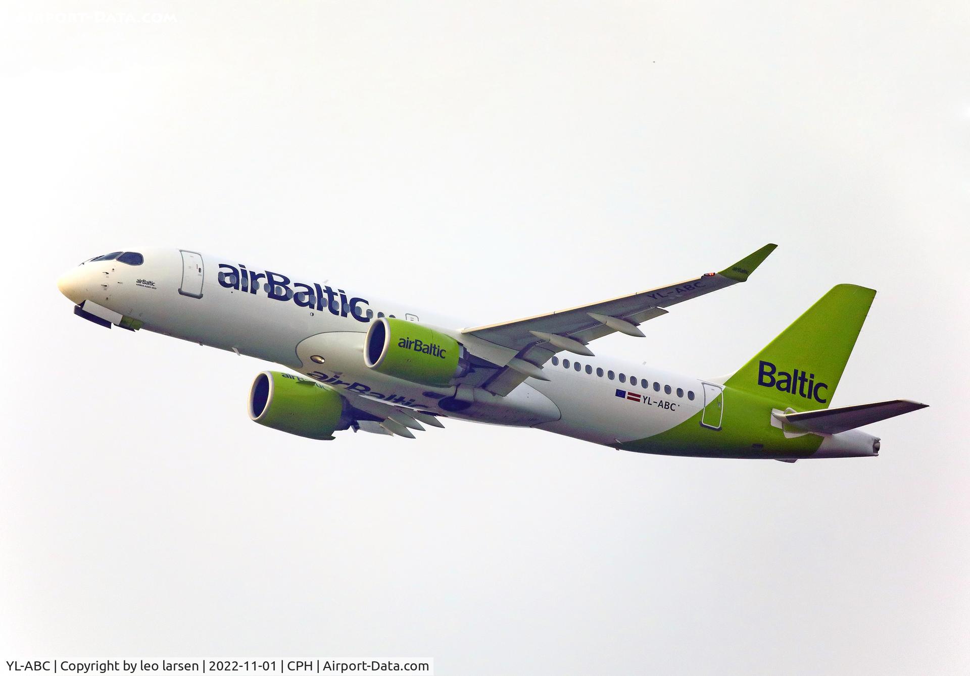 YL-ABC, 2021 Airbus A220-300 C/N 55127, Copenhagen 1.11.2022