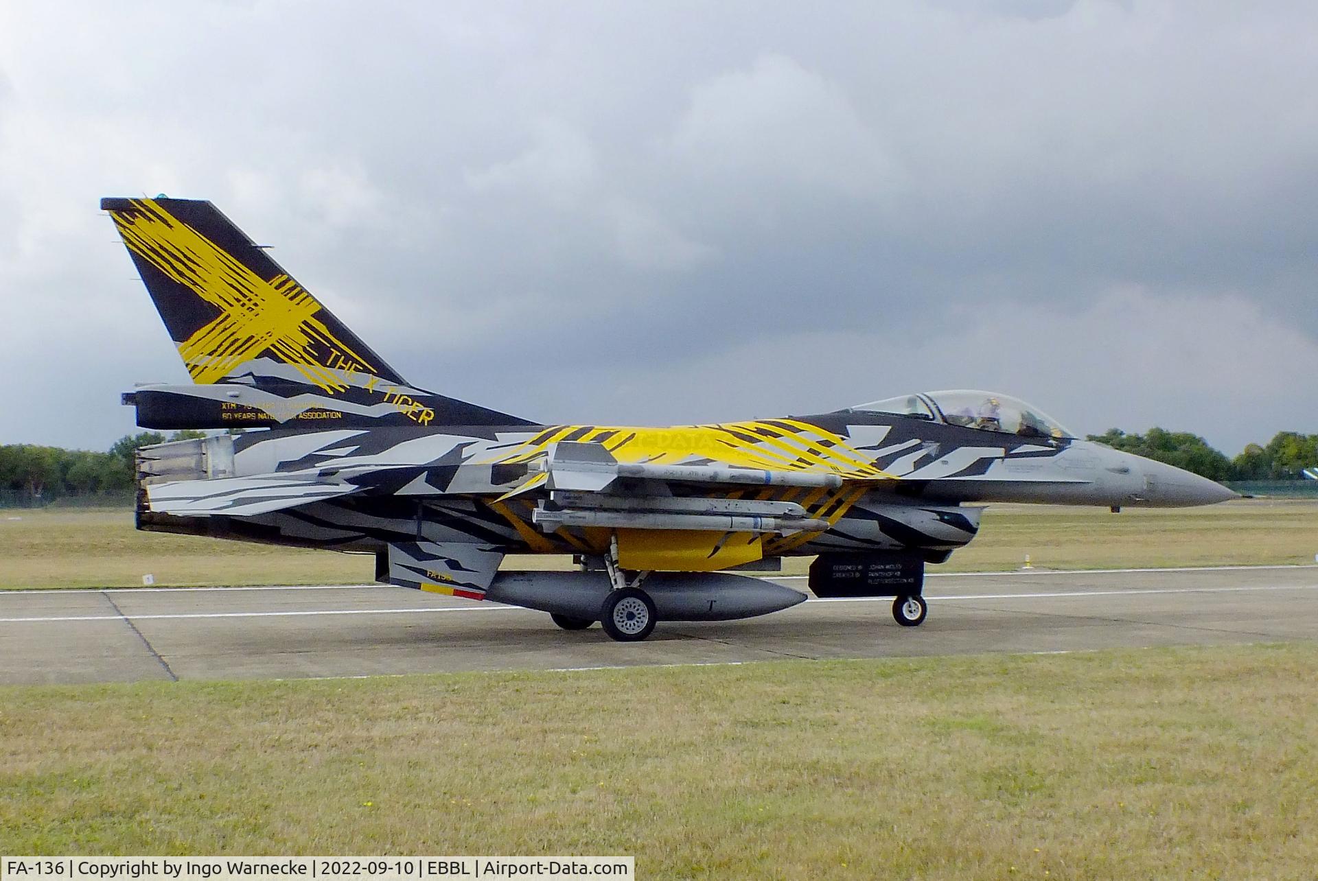 FA-136, SABCA F-16AM Fighting Falcon C/N 6H-136, General Dynamics (SABCA) F-16AM Fighting Falcon of the FAeB (Belgian air force) in 'X-Tiger' special colours at the 2022 Sanicole Spottersday at Kleine Brogel air base