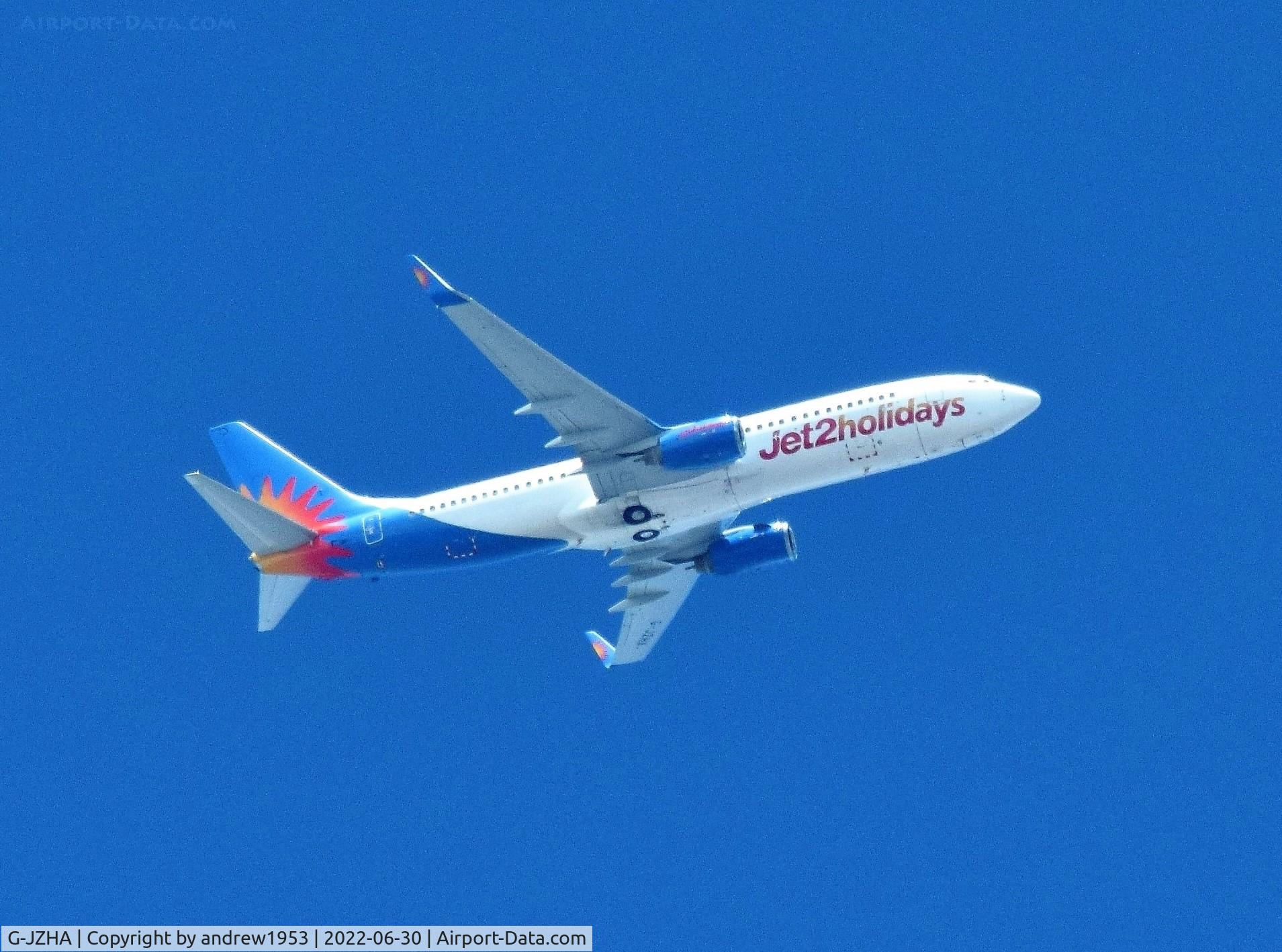G-JZHA, 2001 Boeing 737-8K5 C/N 30417, G-JZHA over the Bristol Channel.