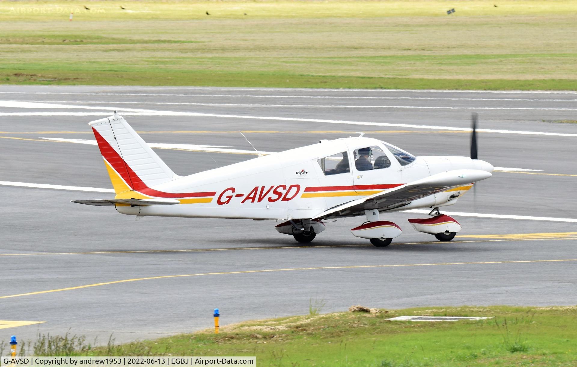 G-AVSD, 1967 Piper PA-28-180 Cherokee C/N 28-4195, G-AVSD at Gloucestershire Airport.