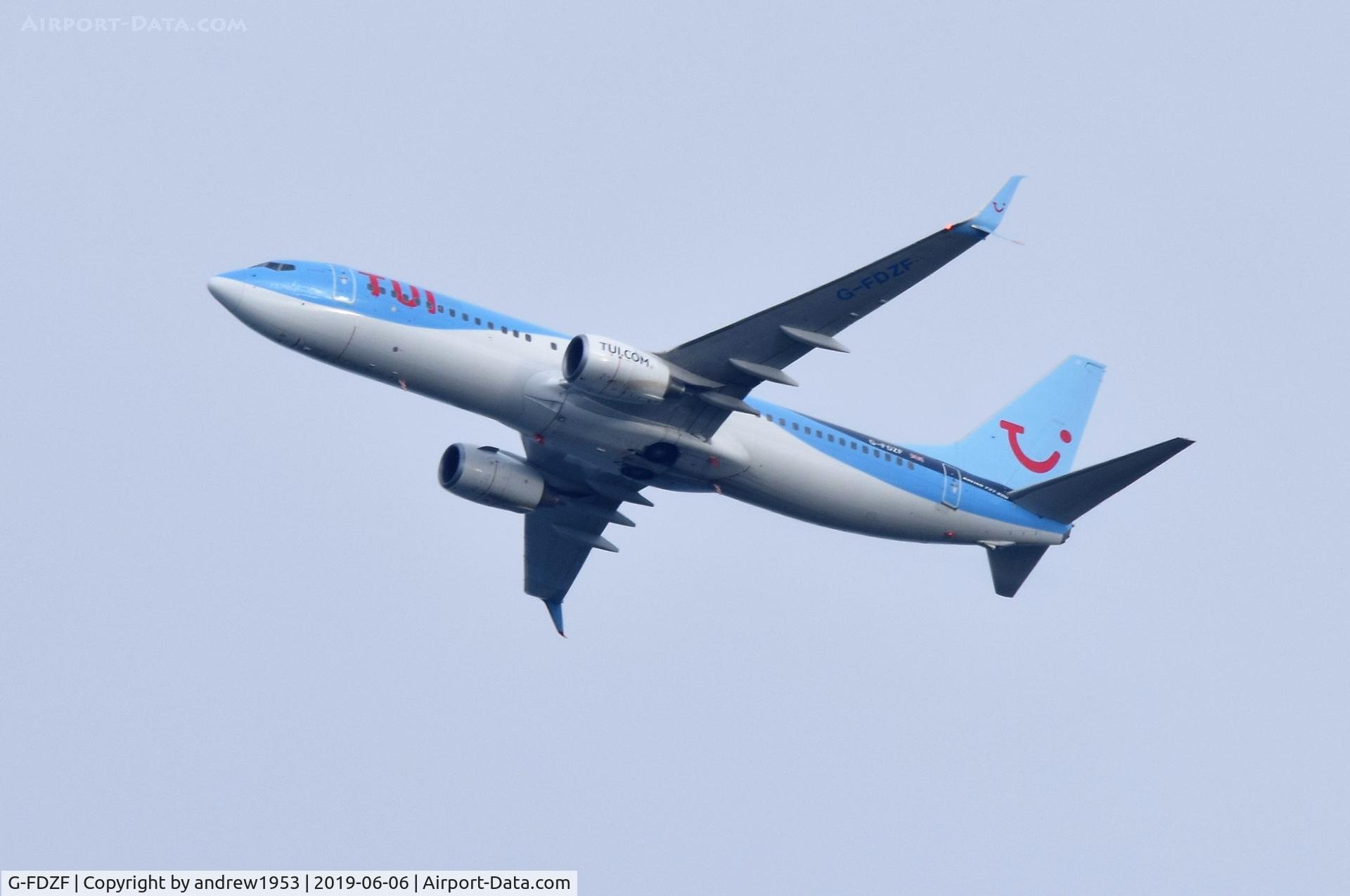 G-FDZF, 2008 Boeing 737-8K5 C/N 35138, G-FDZF over the Bristol Channel.