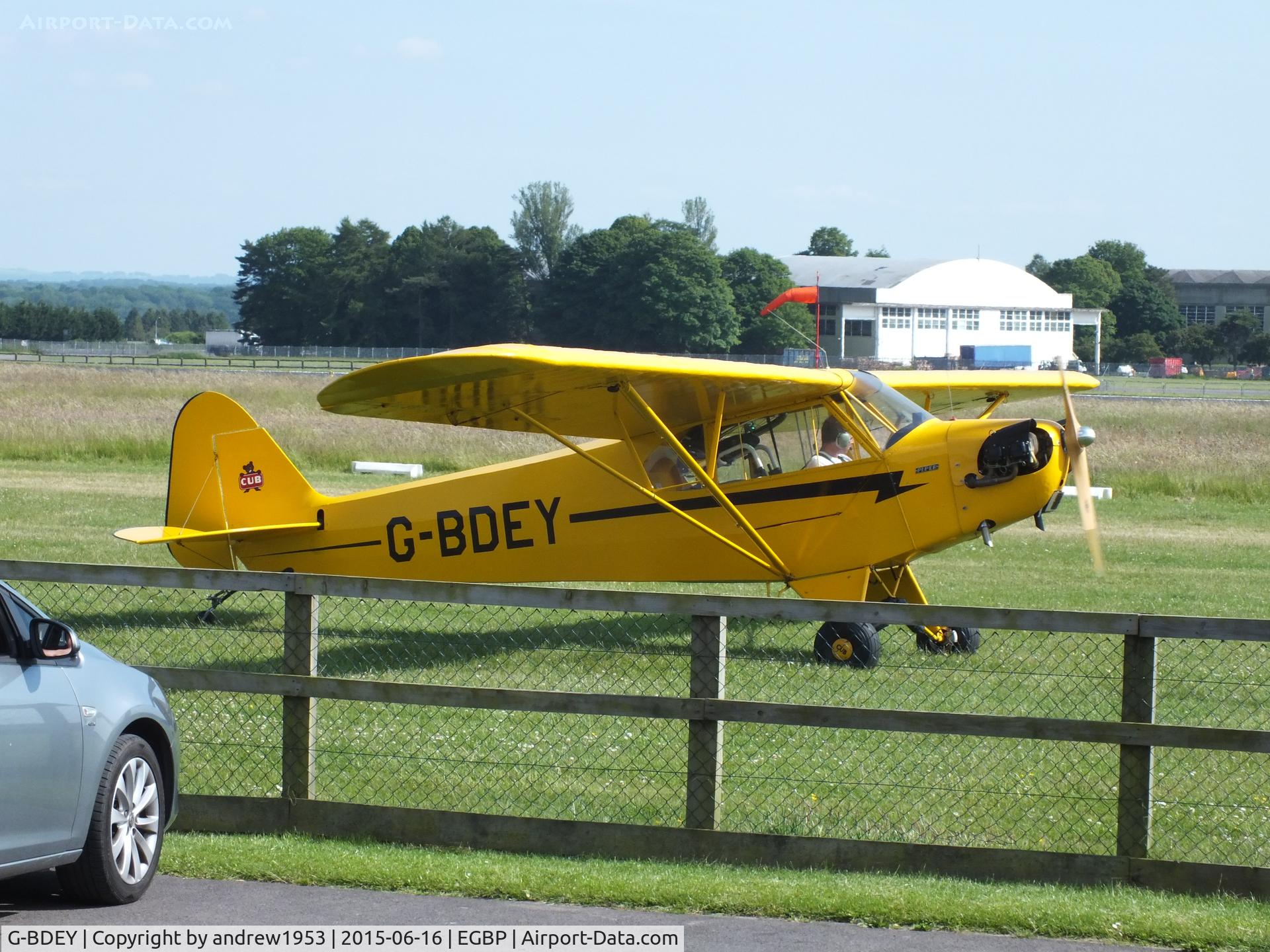 G-BDEY, 1943 Piper L-4H Grasshopper (J3C-65D) C/N 11529, G-BDEY at Cotswold Airport.
