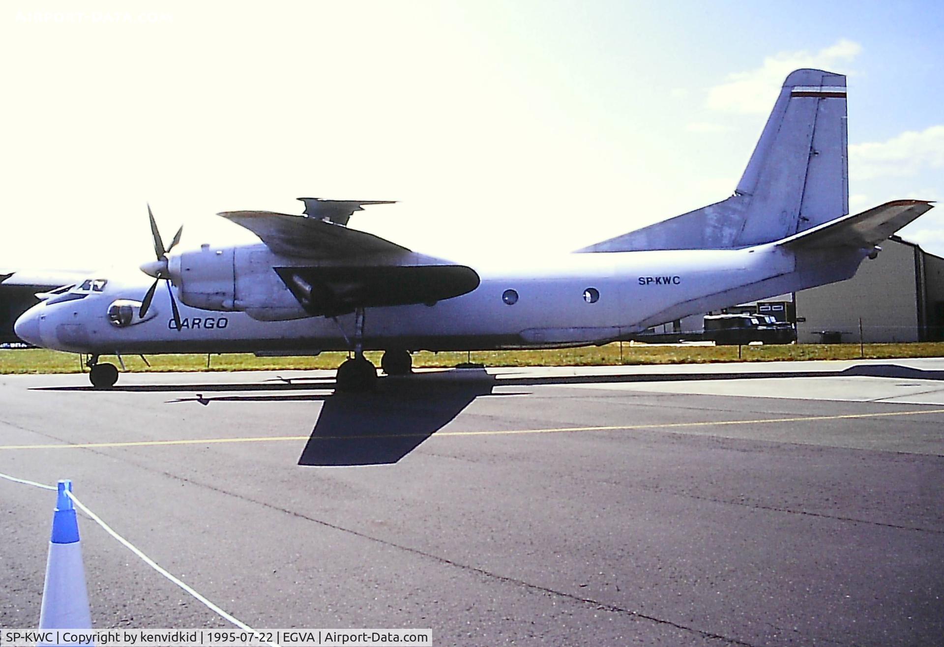 SP-KWC, 1973 Antonov An-26 C/N 1602, At the 1995 Fairford International Air Tattoo, scanned from slide.
