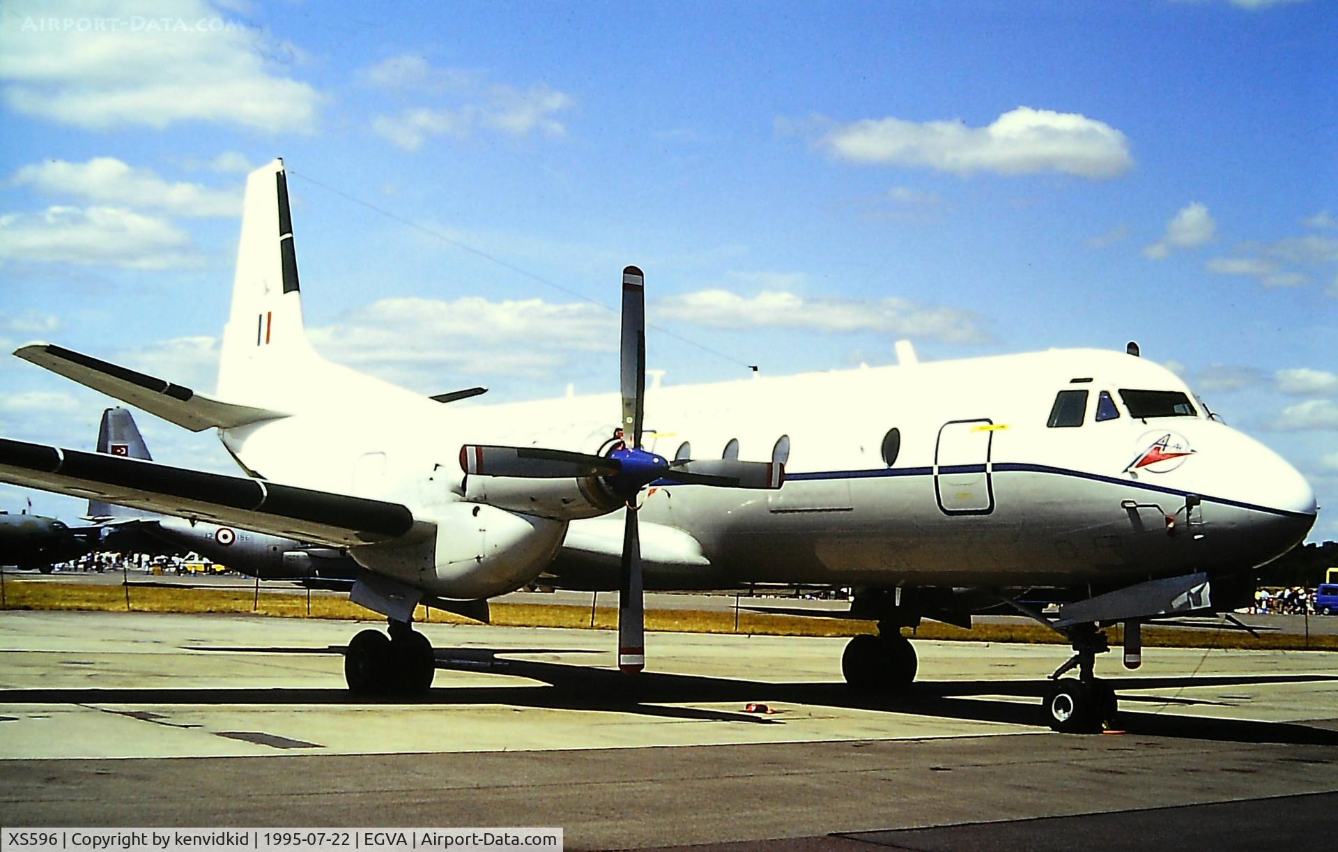 XS596, 1965 Hawker Siddeley HS-780 Andover C1(PR) C/N 1574, At the 1995 Fairford International Air Tattoo, scanned from slide.