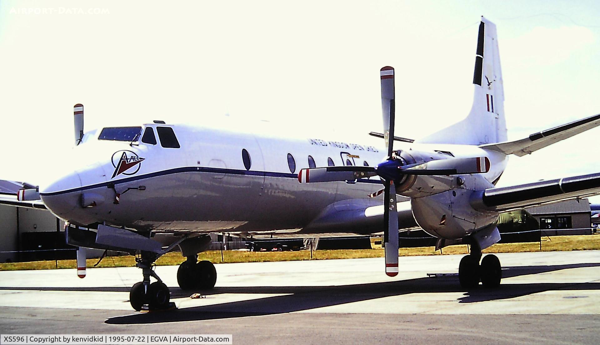 XS596, 1965 Hawker Siddeley HS-780 Andover C1(PR) C/N 1574, At the 1995 Fairford International Air Tattoo, scanned from slide.