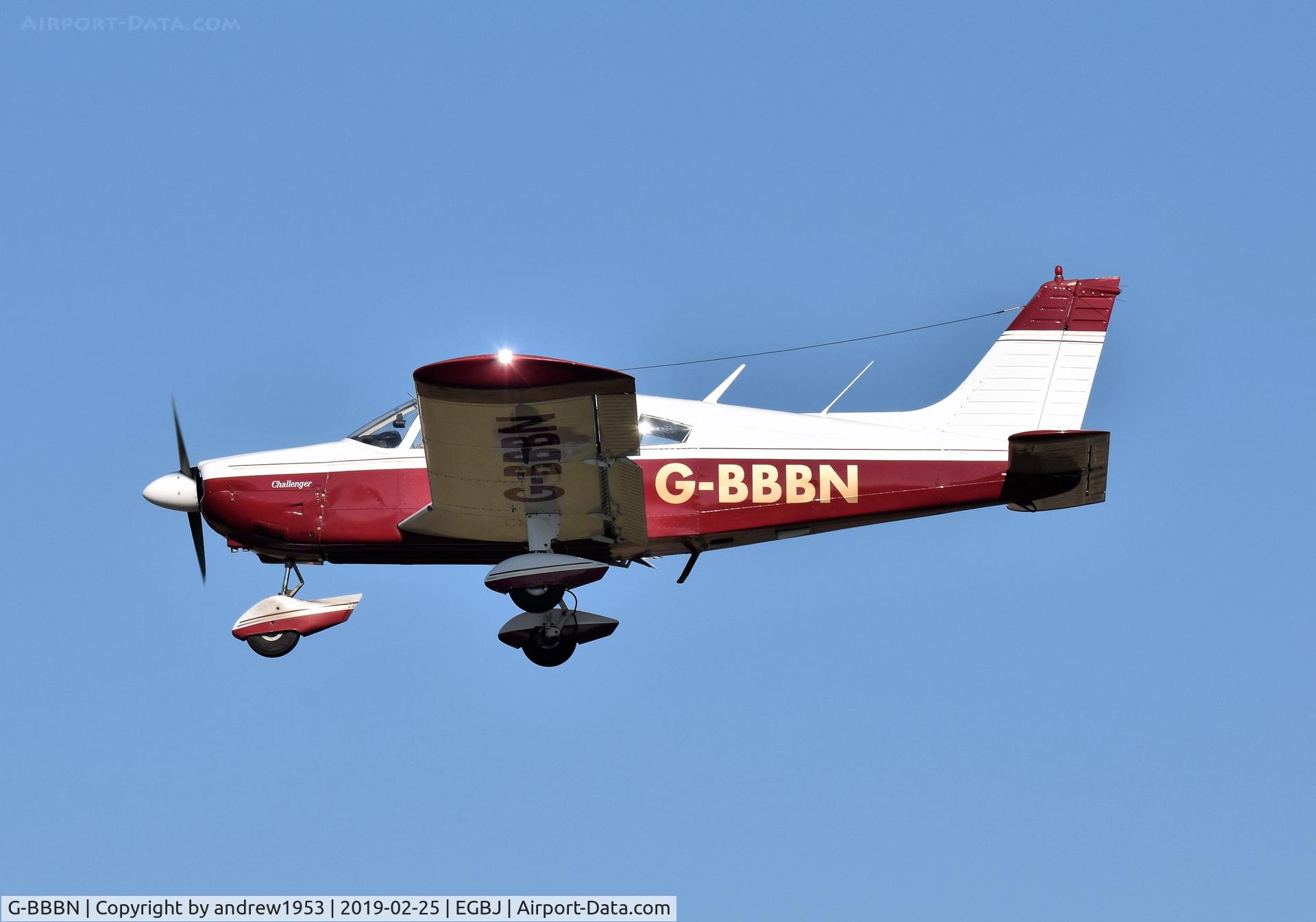 G-BBBN, 1973 Piper PA-28-180 Cherokee Challenger C/N 28-7305365, G-BBBN at Gloucestershire Airport.