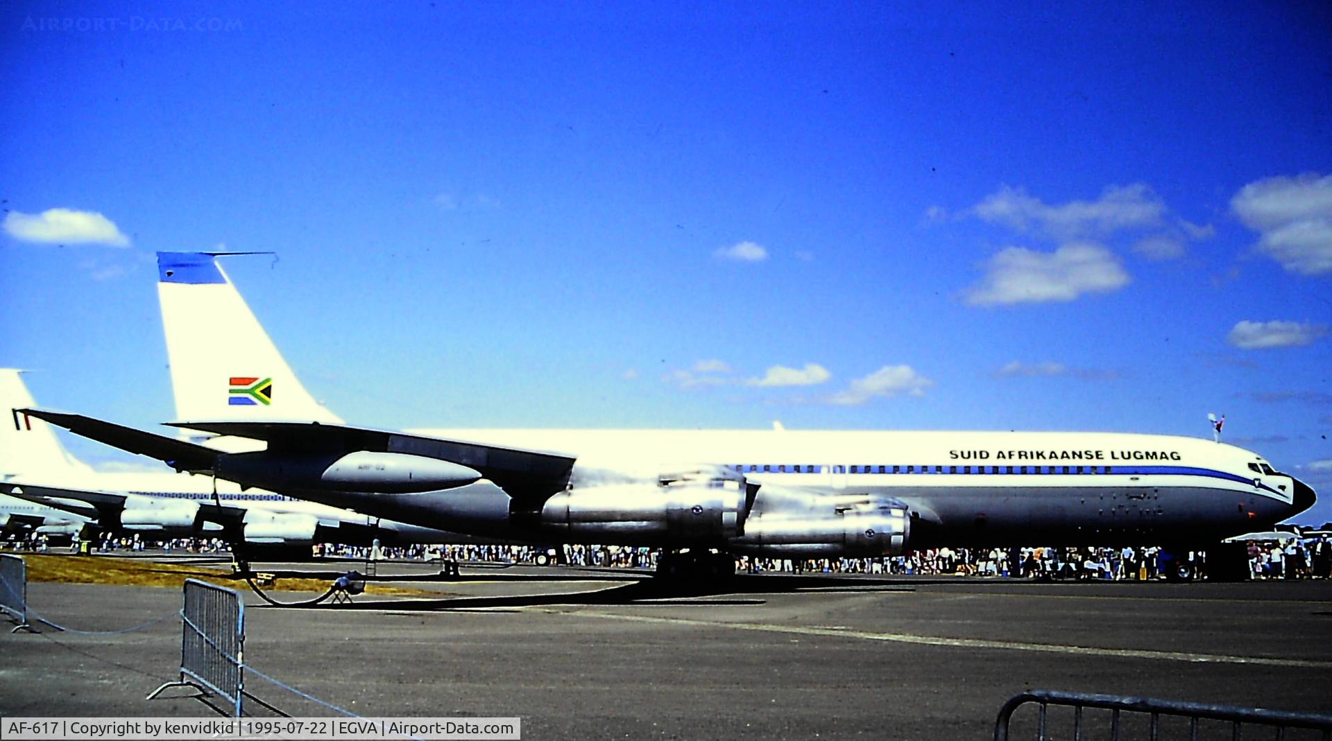 AF-617, 1967 Boeing 707-328C C/N 19723, At the 1995 Fairford International Air Tattoo, scanned from slide.