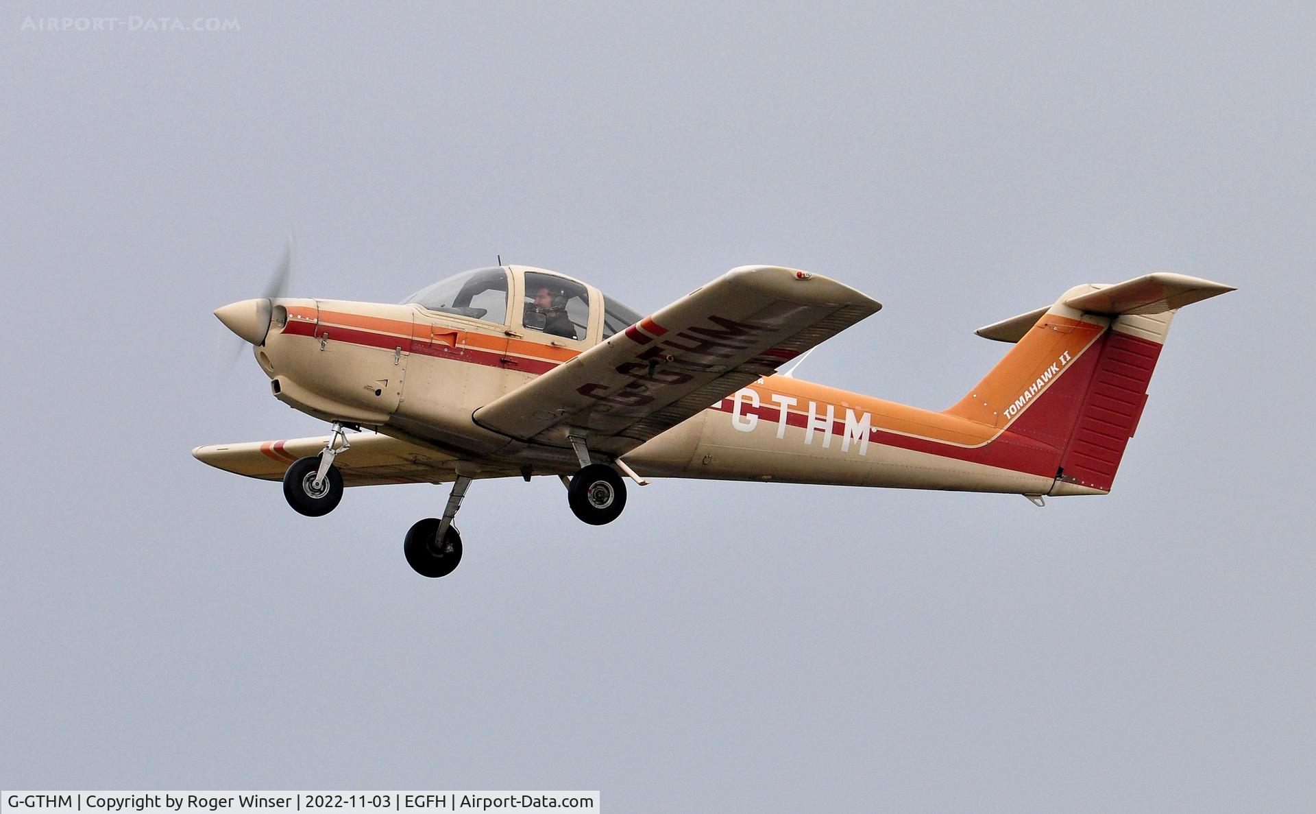 G-GTHM, 1981 Piper PA-38-112 Tomahawk Tomahawk C/N 38-81A0171, Resident Tomahawk operated by Cambrian Flying Club touch and go Runway 22.