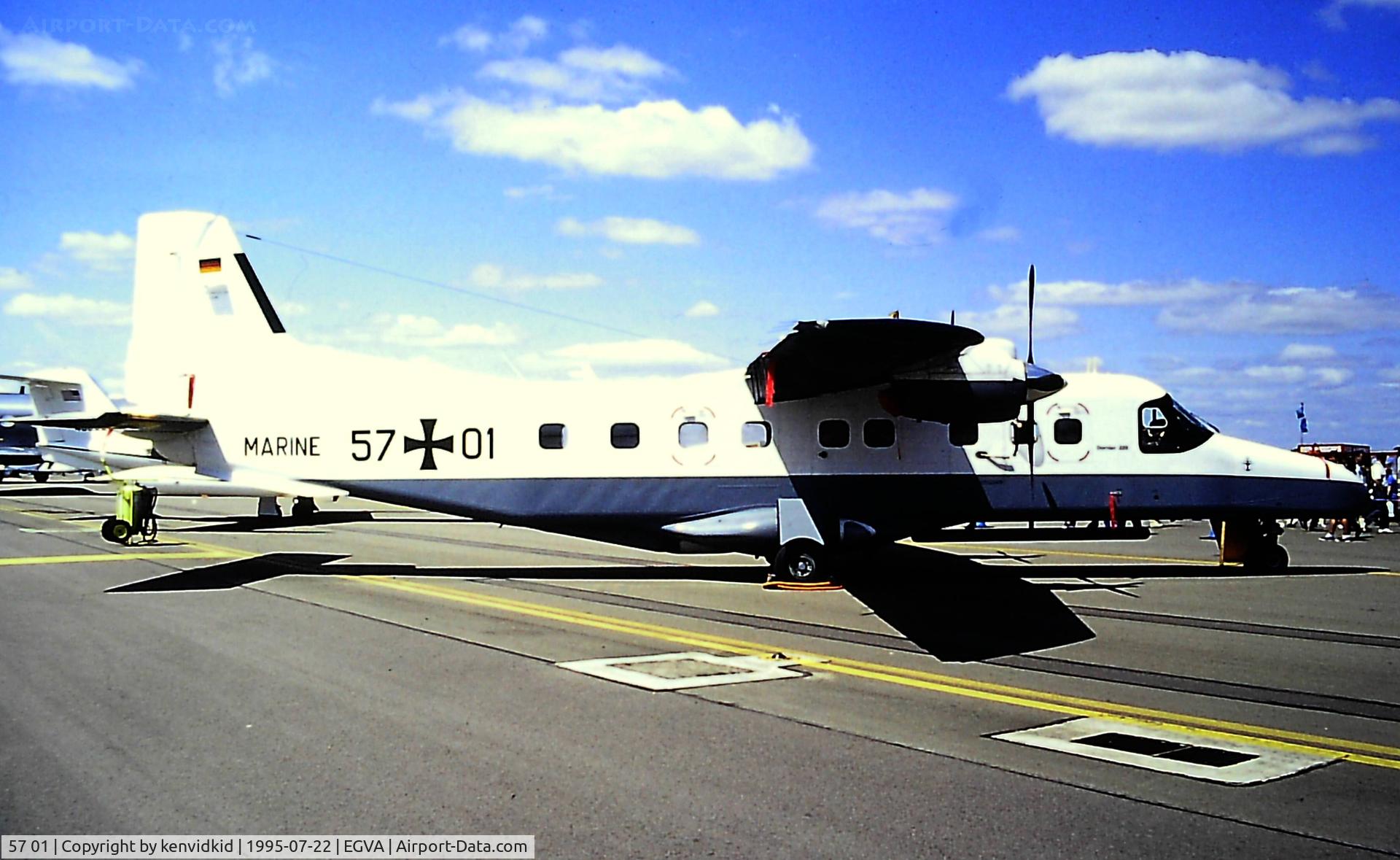 57 01, Dornier 228-212(LM) C/N 8185/0185, At the 1995 Fairford International Air Tattoo, scanned from slide.