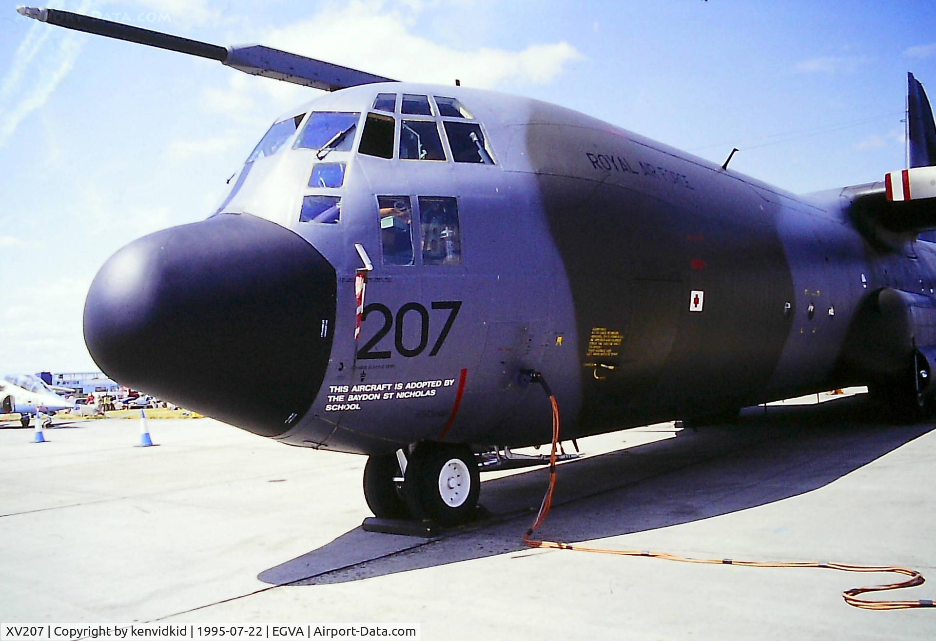 XV207, 1967 Lockheed C-130K Hercules C.3 C/N 382-4232, At the 1995 Fairford International Air Tattoo, scanned from slide.