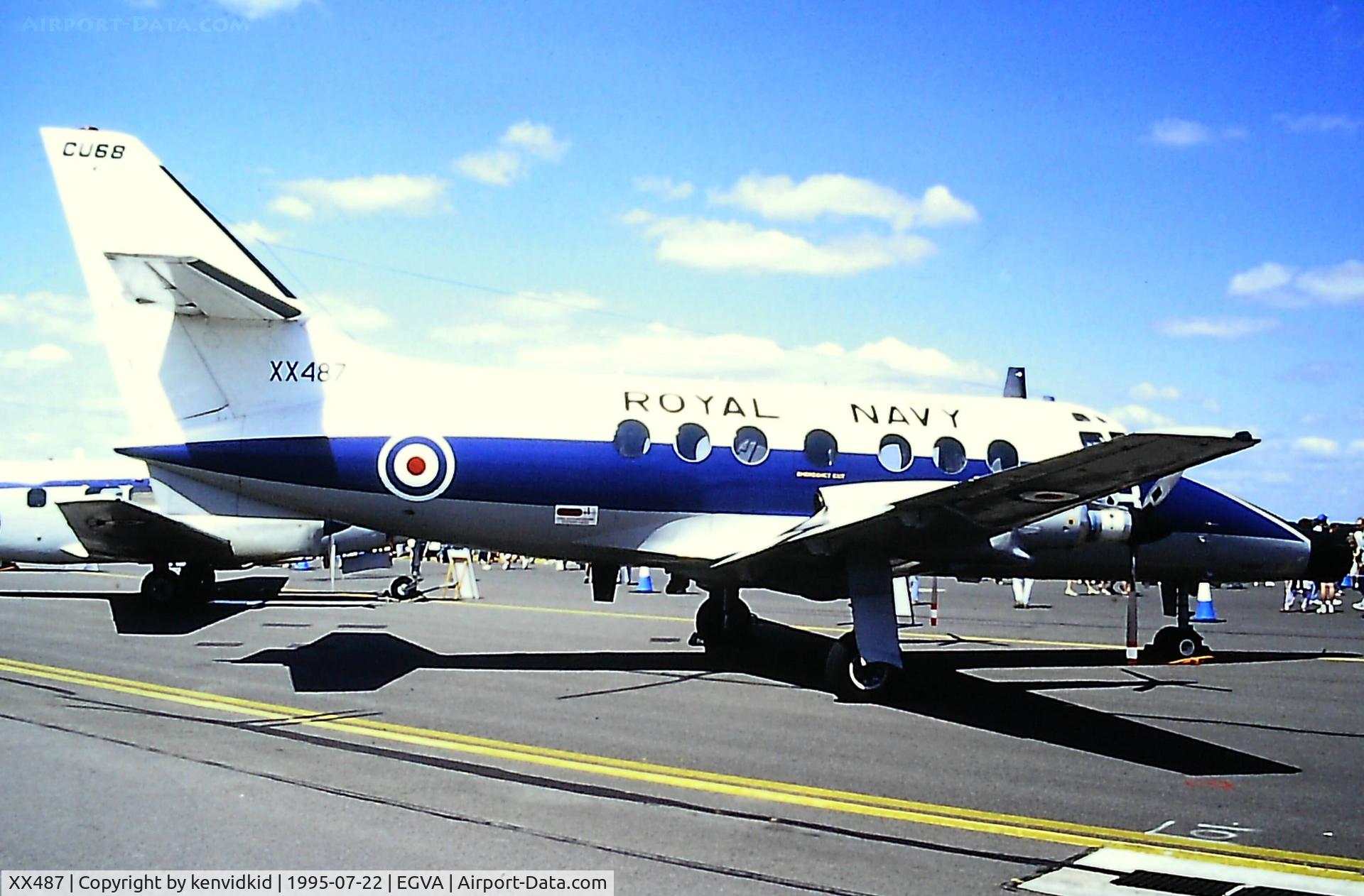 XX487, Scottish Aviation HP-137 Jetstream T.2 C/N 269, At the 1995 Fairford International Air Tattoo, scanned from slide.