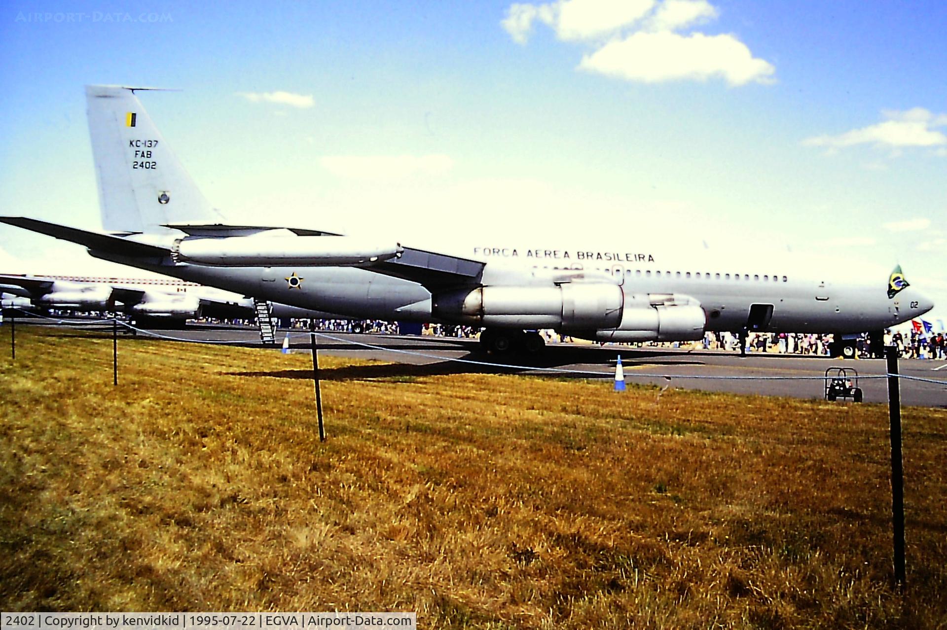 2402, 1968 Boeing 707-345C C/N 19842, At the 1995 Fairford International Air Tattoo, scanned from slide.