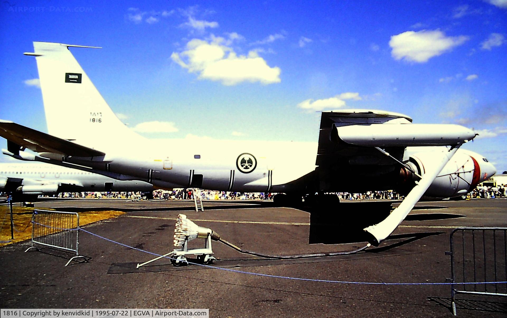 1816, 1982 Boeing KE-3A C/N 23427, At the 1995 Fairford International Air Tattoo, scanned from slide.