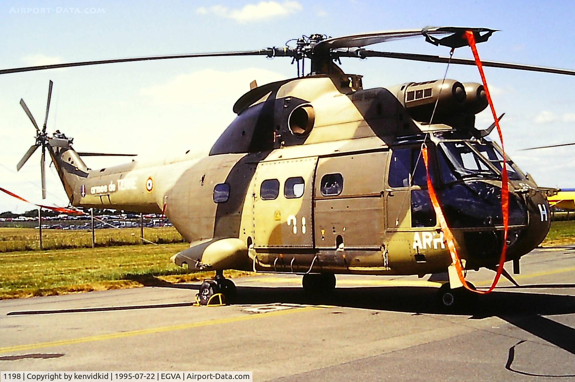 1198, Aérospatiale SA-330B Puma C/N 1198, At the 1995 Fairford International Air Tattoo, scanned from slide.