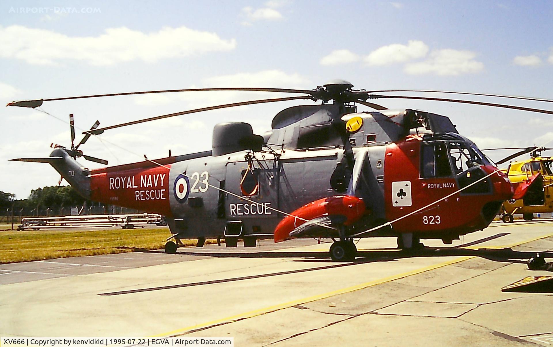 XV666, 1970 Westland Sea King HAR.5 C/N WA654, At the 1995 Fairford International Air Tattoo, scanned from slide.