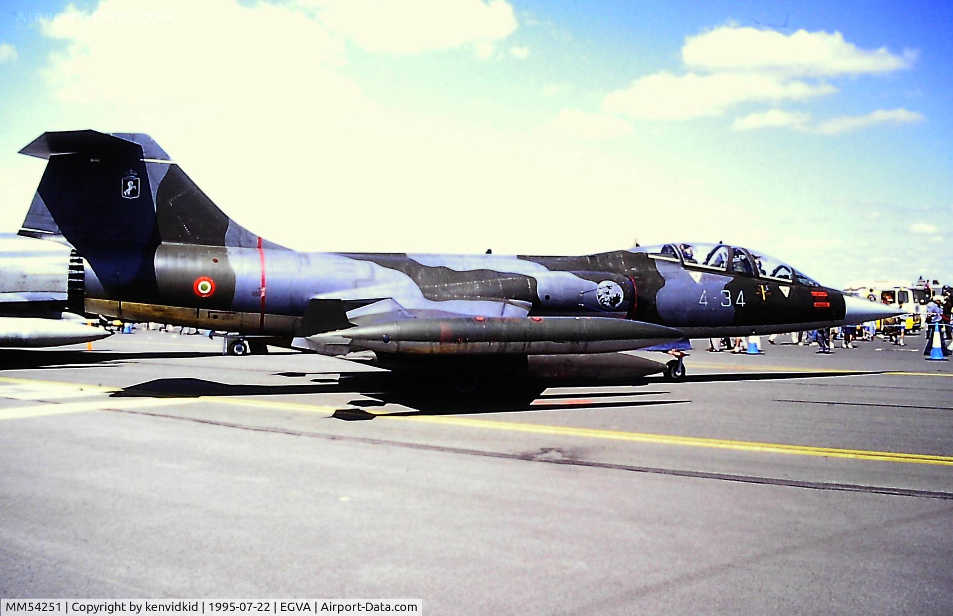 MM54251, Lockheed TF-104G Starfighter C/N 583H-5202, At the 1995 Fairford International Air Tattoo, scanned from slide.