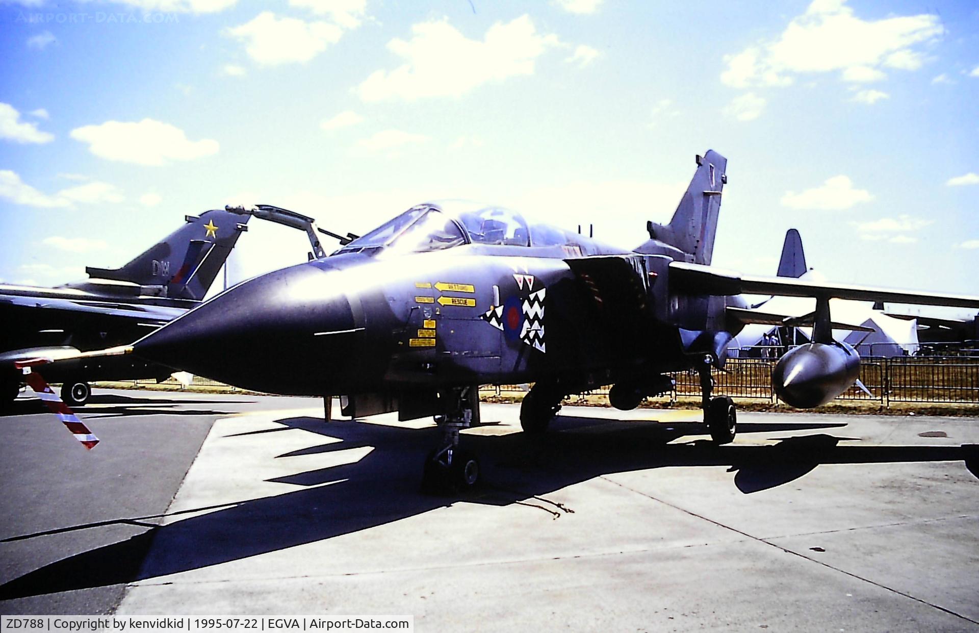 ZD788, 1984 Panavia Tornado GR.1 C/N 389/BS131/3179, At the 1995 Fairford International Air Tattoo, scanned from slide.