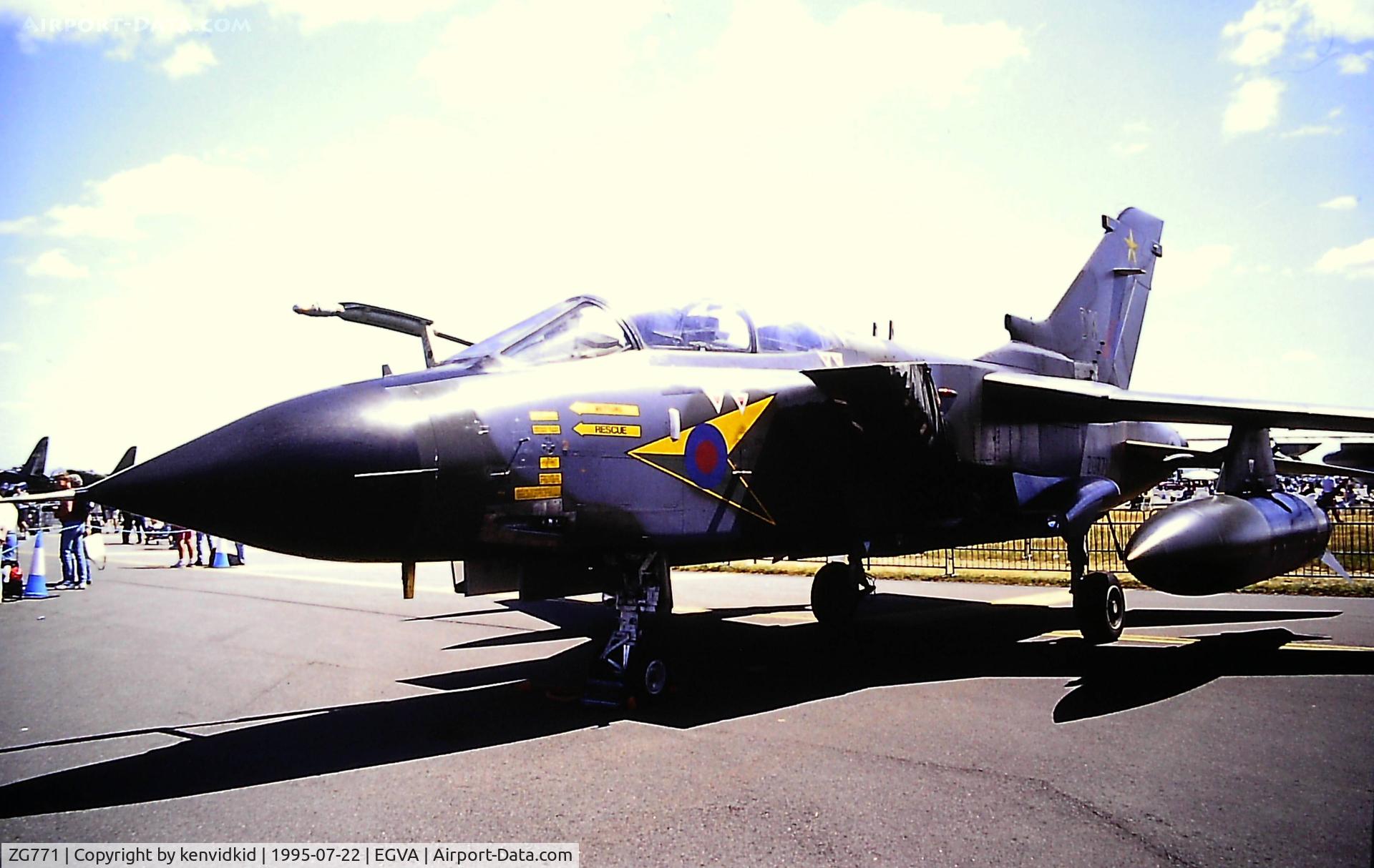 ZG771, 1991 Panavia Tornado GR.1 C/N 893/BT056/3440, At the 1995 Fairford International Air Tattoo, scanned from slide.