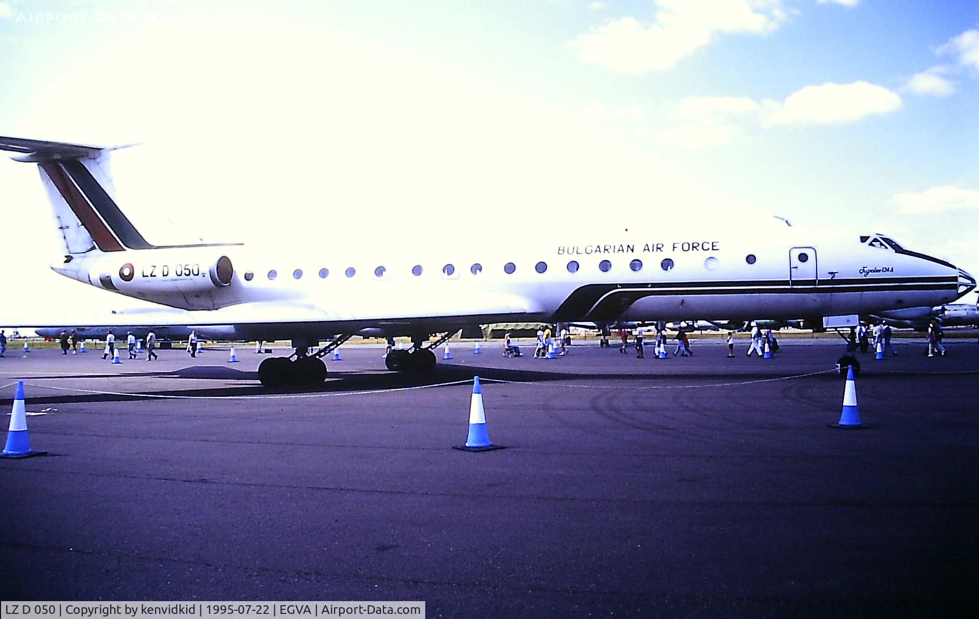 LZ D 050, 1971 Tupolev Tu-134A C/N 1351303, At the 1995 Fairford International Air Tattoo, scanned from slide.