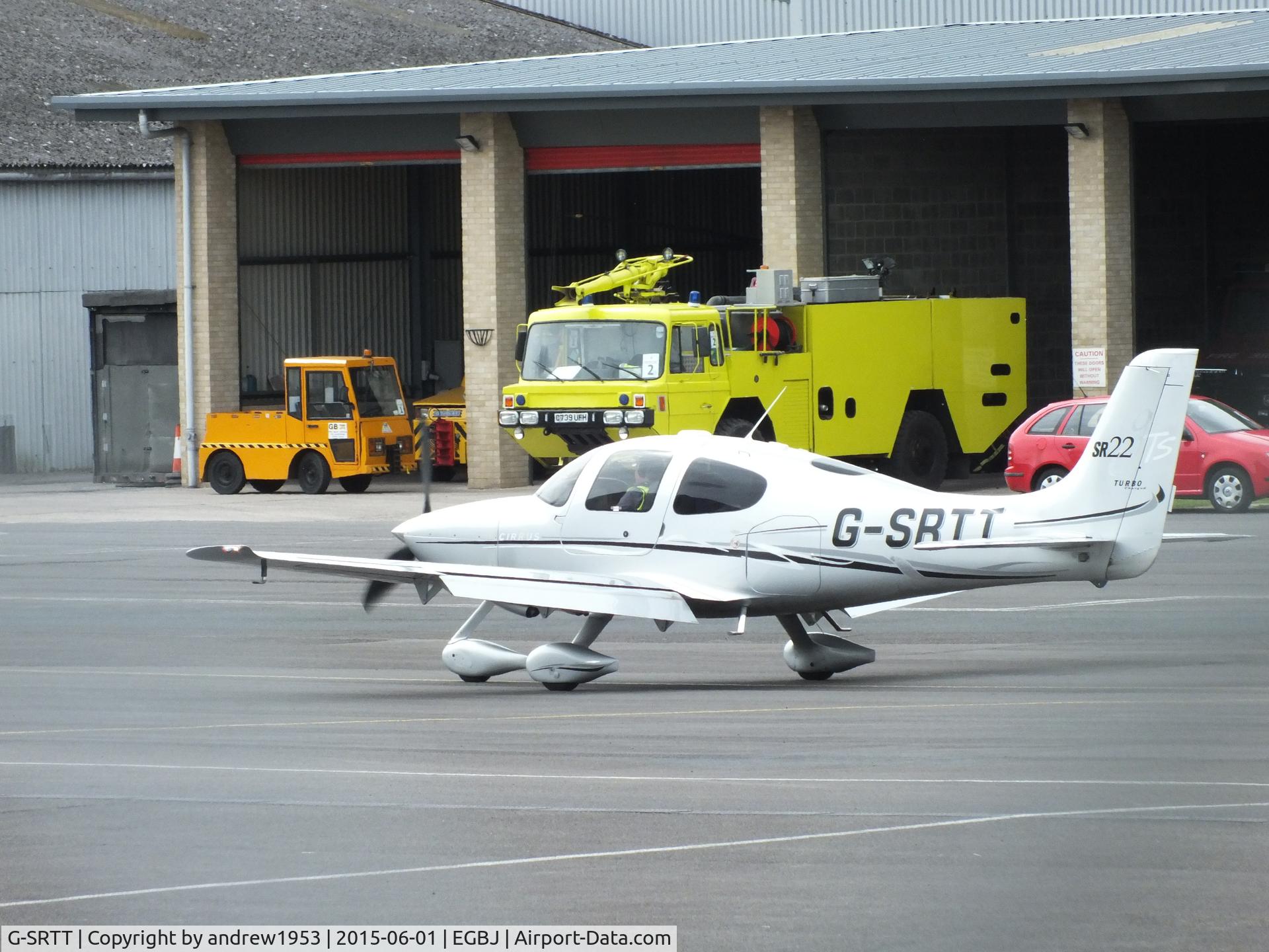 G-SRTT, 2007 Cirrus SR22 GTS Turbo C/N 2421, G-SRTT at Gloucestershire Airport.