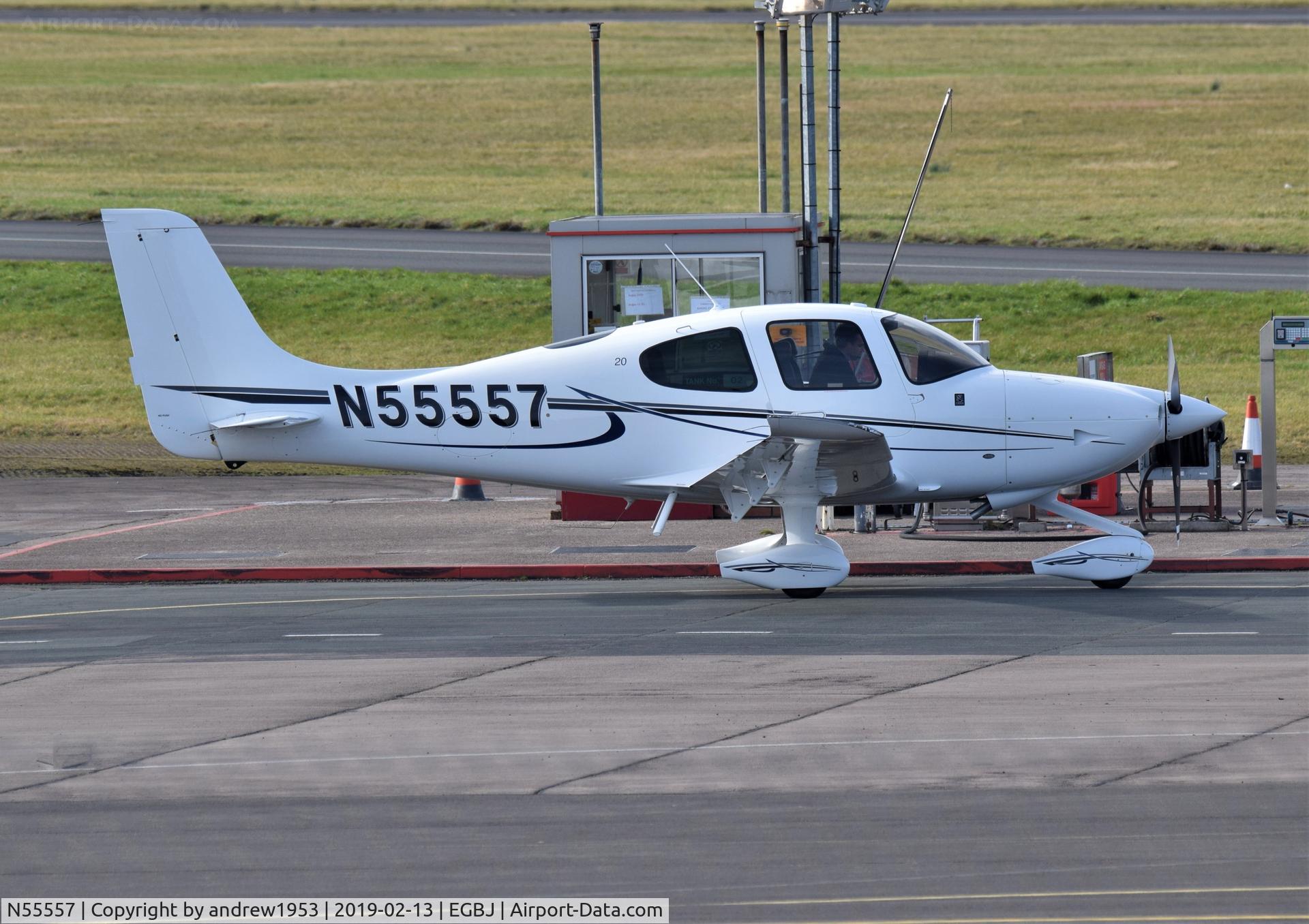 N55557, 2017 Cirrus SR20 C/N 2351, N55557 at Gloucestershire Airport.