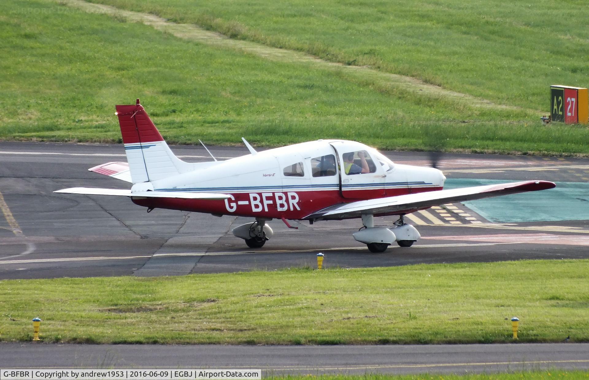 G-BFBR, 1977 Piper PA-28-161 Cherokee Warrior II C/N 28-7716277, G-BFBR at Gloucestershire Airport.