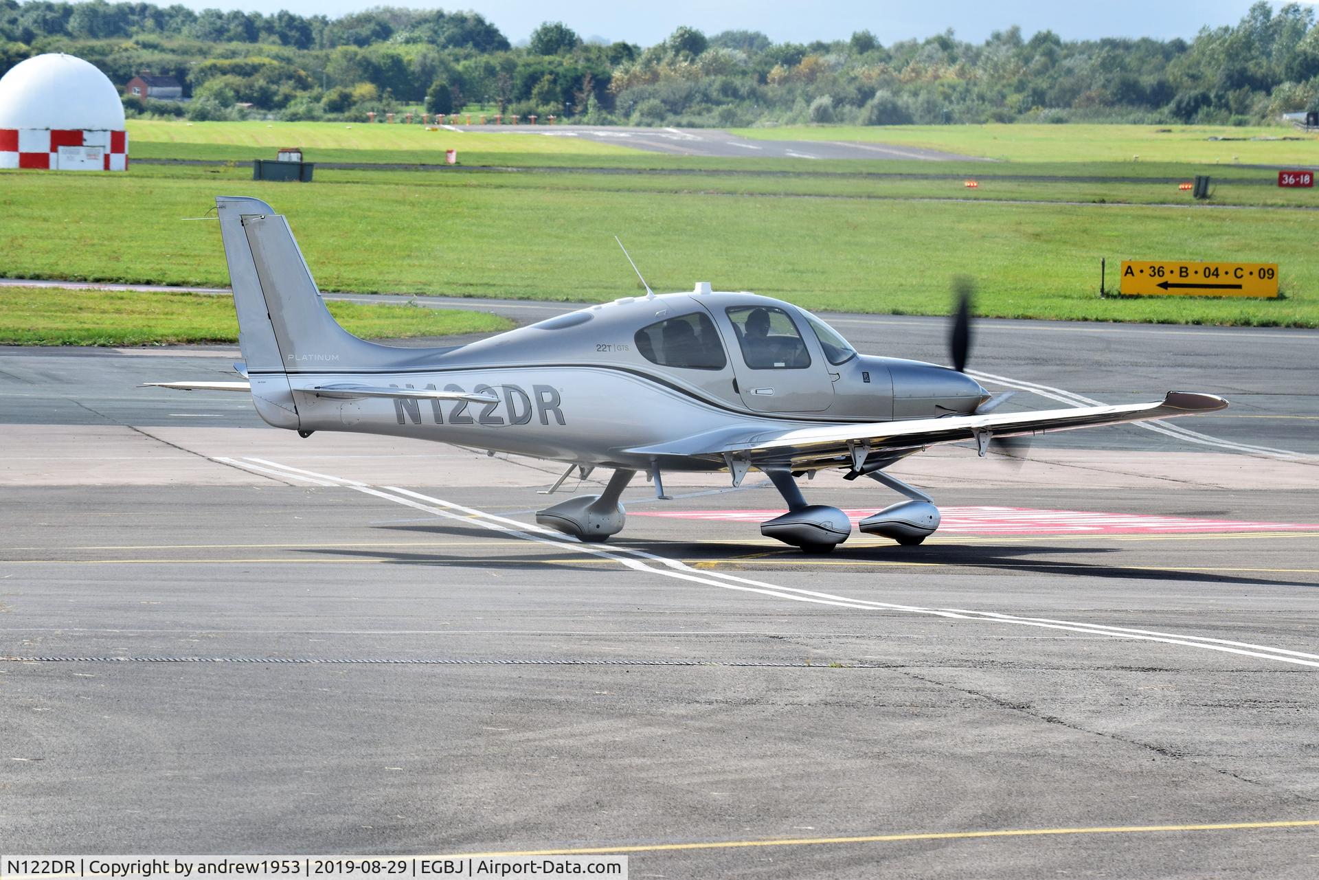 N122DR, 2018 Cirrus SR-22T G6-GTS Platinum C/N 1824, N122DR at Gloucestershire Airport.