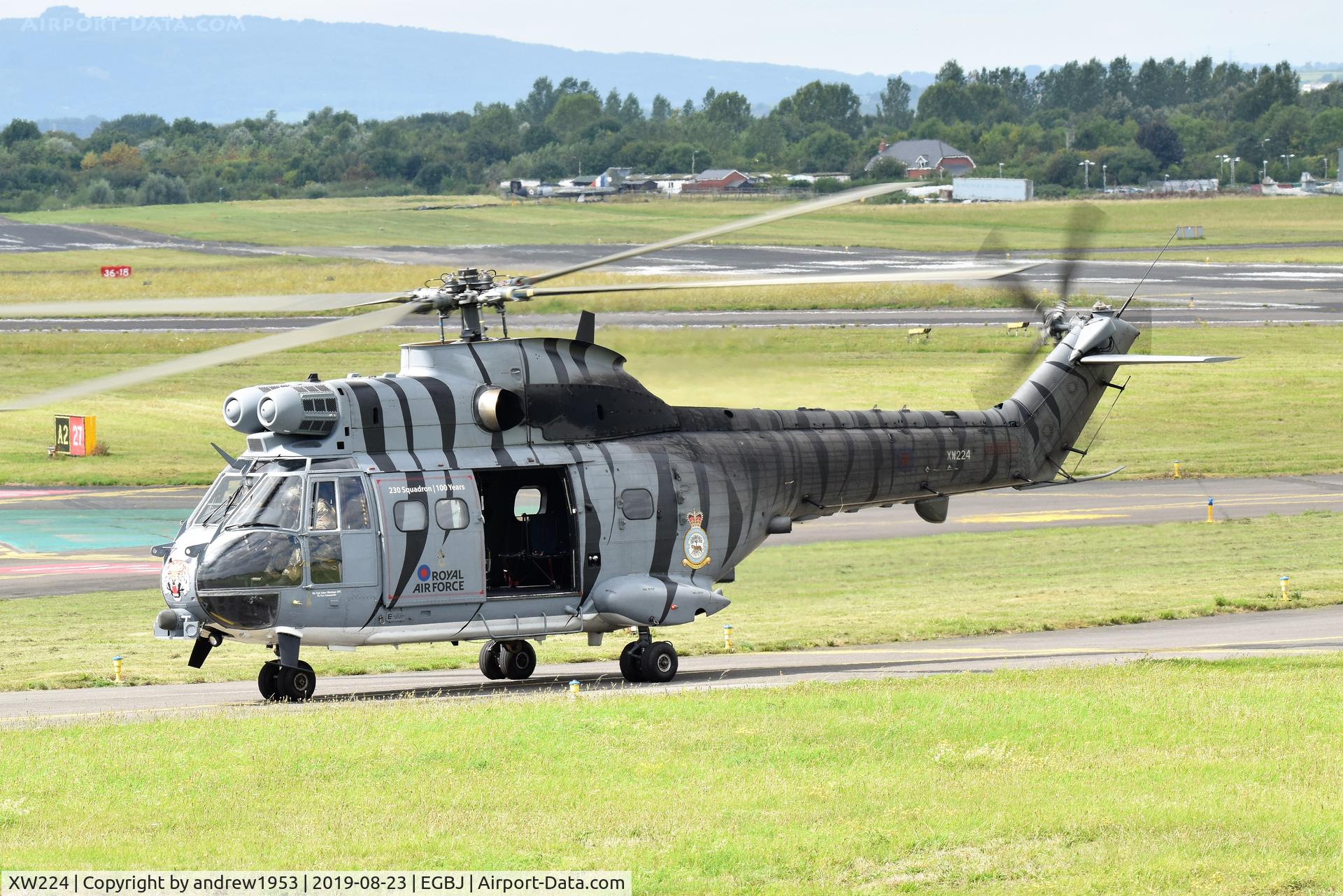 XW224, 1972 Westland Puma HC.2 C/N 1166, XW224 at Gloucestershire Airport.