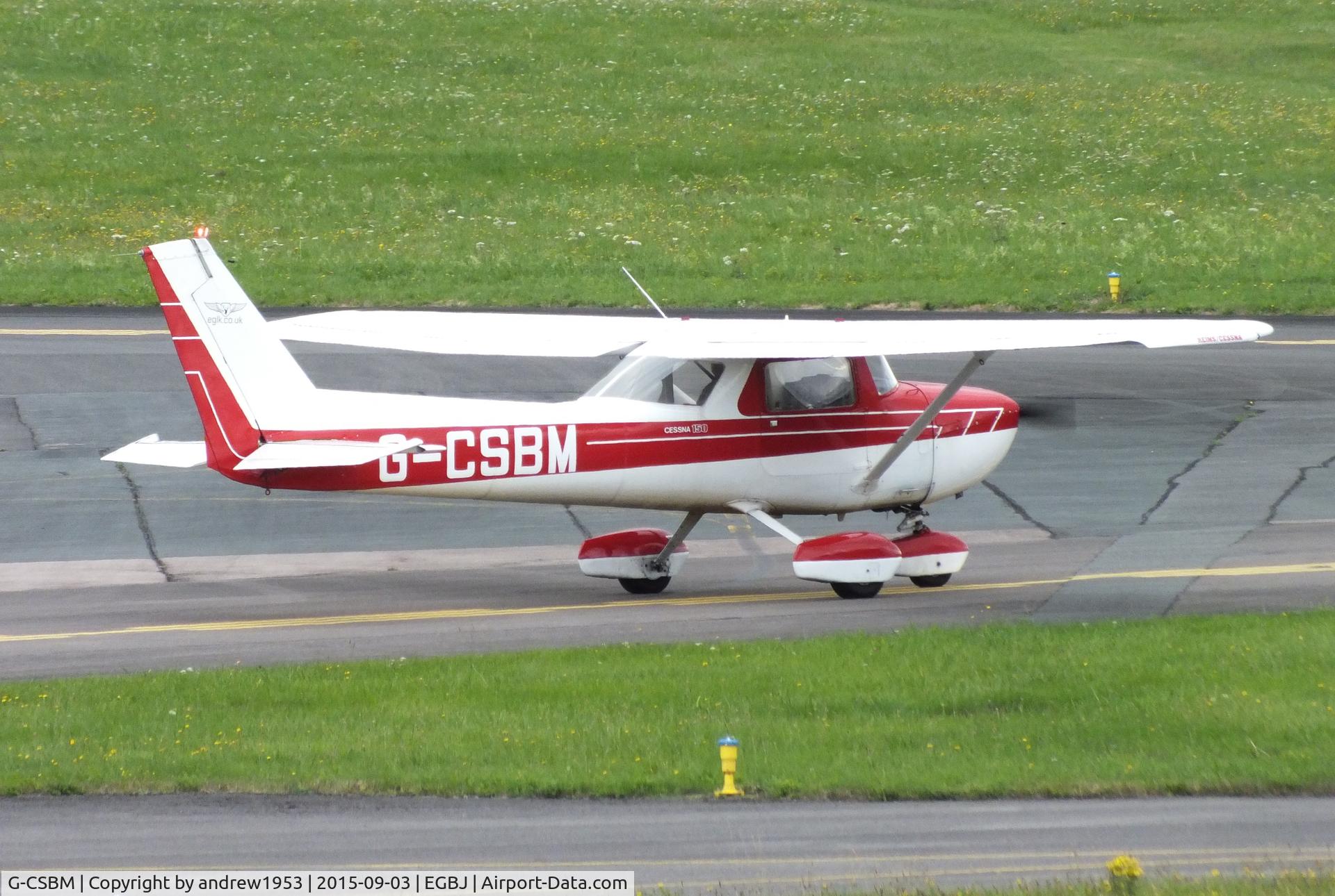 G-CSBM, 1977 Reims Cessna F150M C/N 1359, G-CSBM at Gloucestershire Airport.