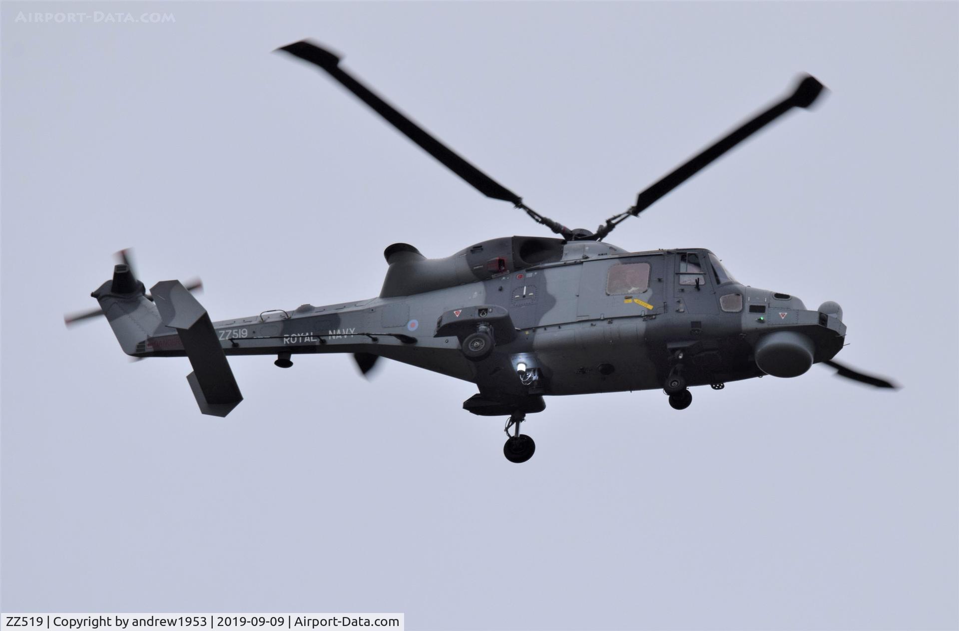 ZZ519, 2015 AgustaWestland AW-159 Wildcat HMA.2 C/N 525, ZZ519 over the Bristol Channel.