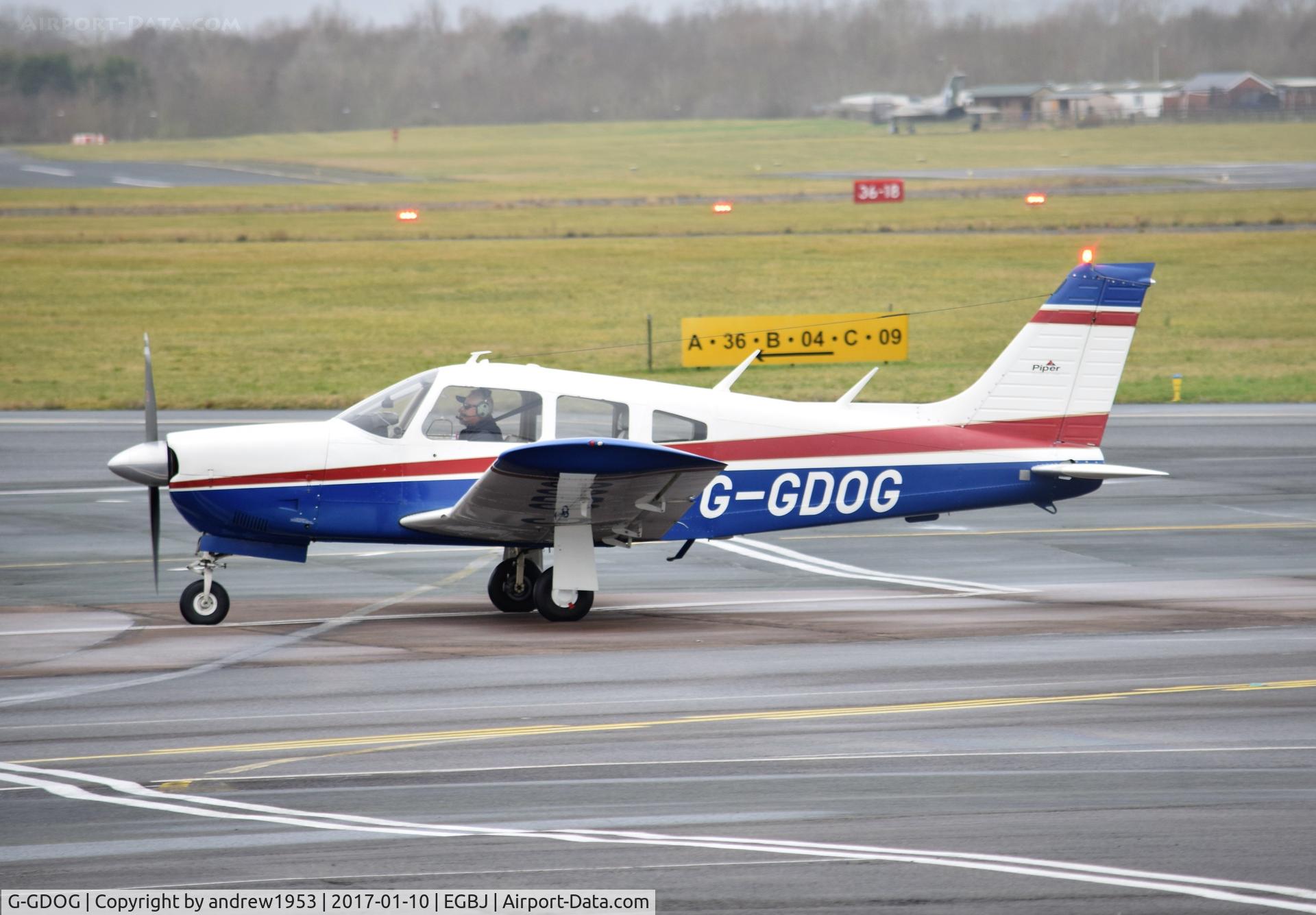 G-GDOG, 1976 Piper PA-28R-200 Cherokee Arrow C/N 28R-7635227, G-GDOG at Gloucestershire Airport.