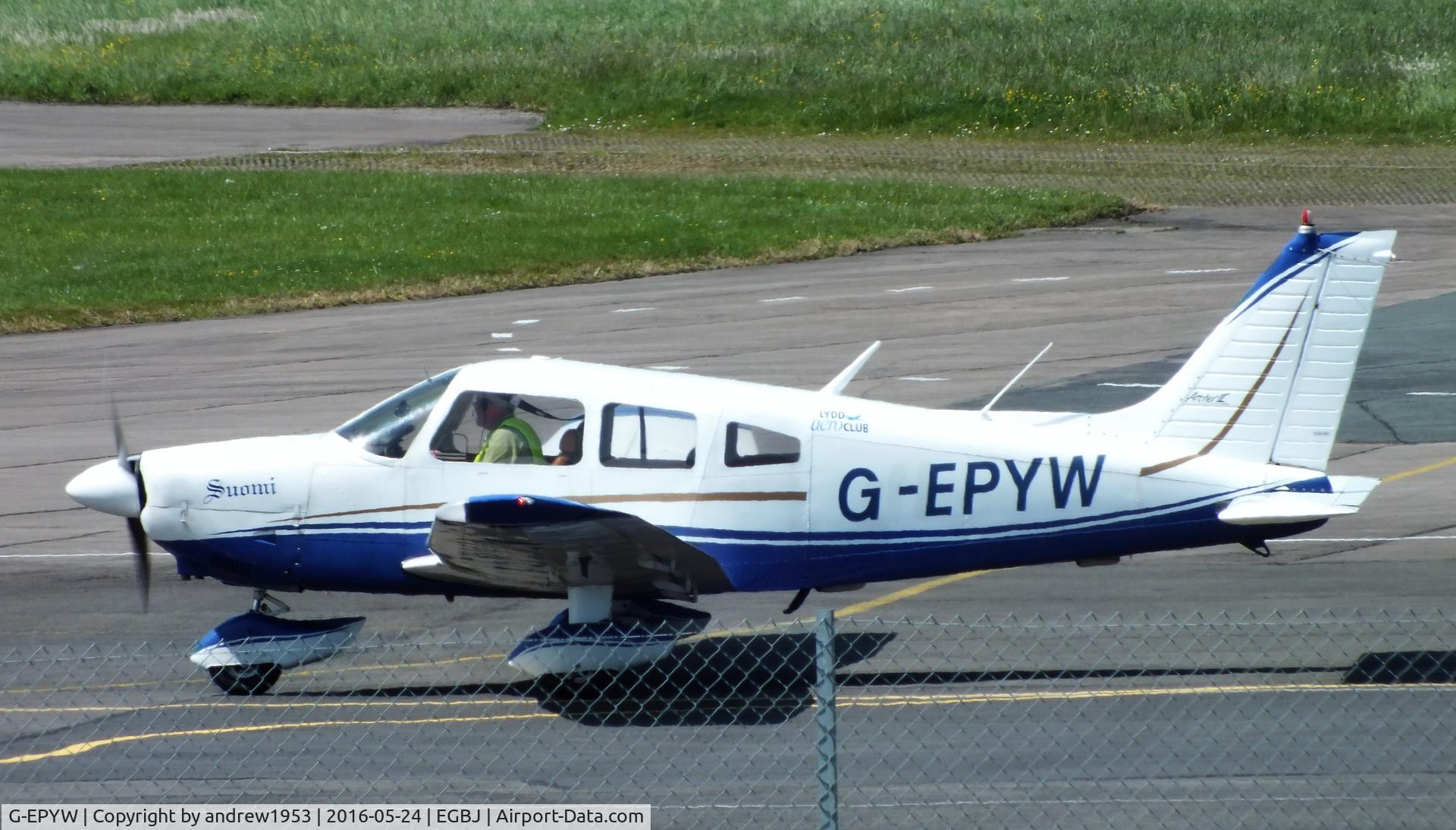 G-EPYW, 1977 Piper PA-28-181 Cherokee Archer II C/N 28-7790557, G-EPYW at Gloucestershire Airport.
