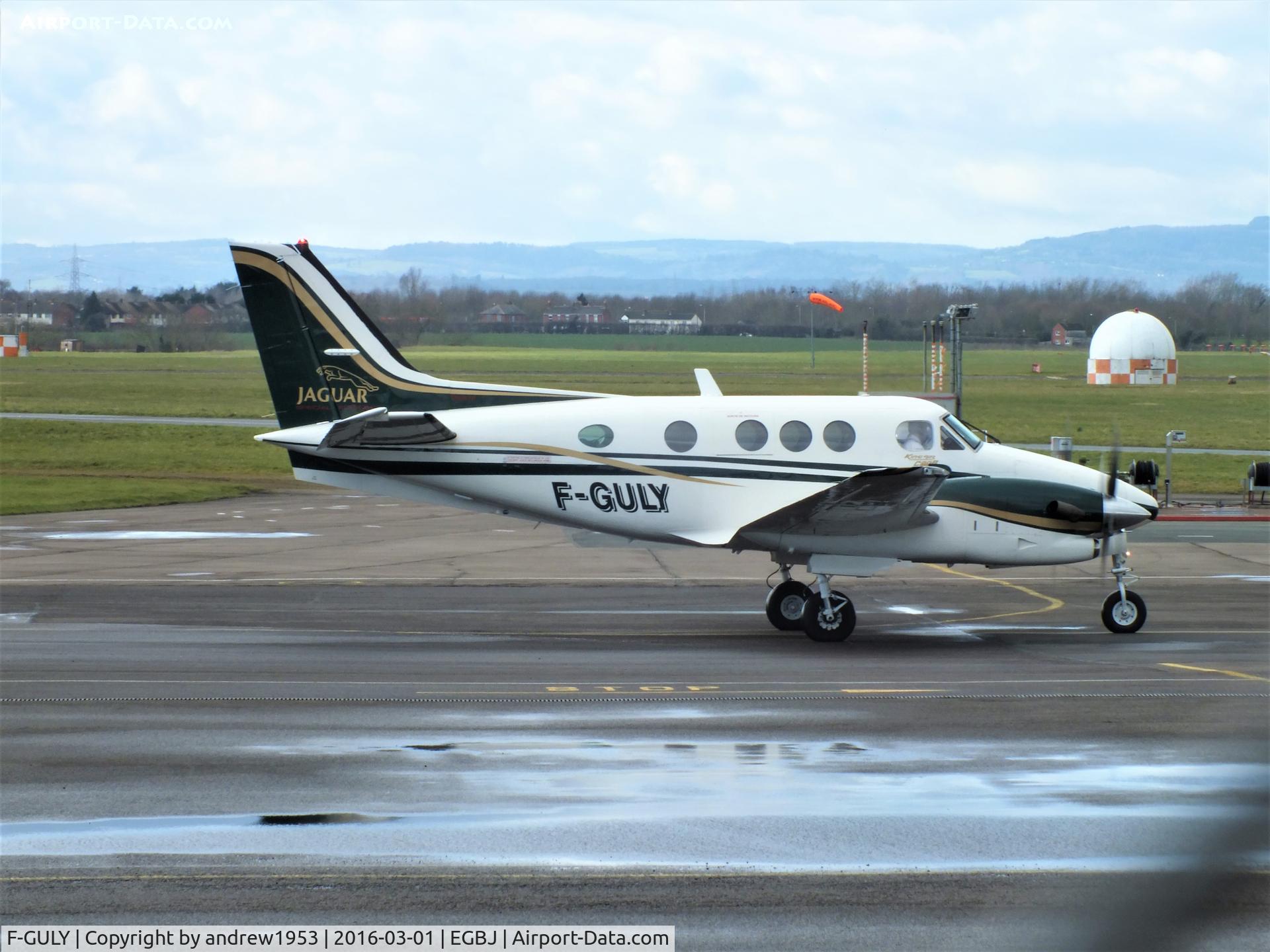 F-GULY, 2000 Raytheon C90A King Air C/N LJ-1610, F-GULY at Gloucestershire Airport.
