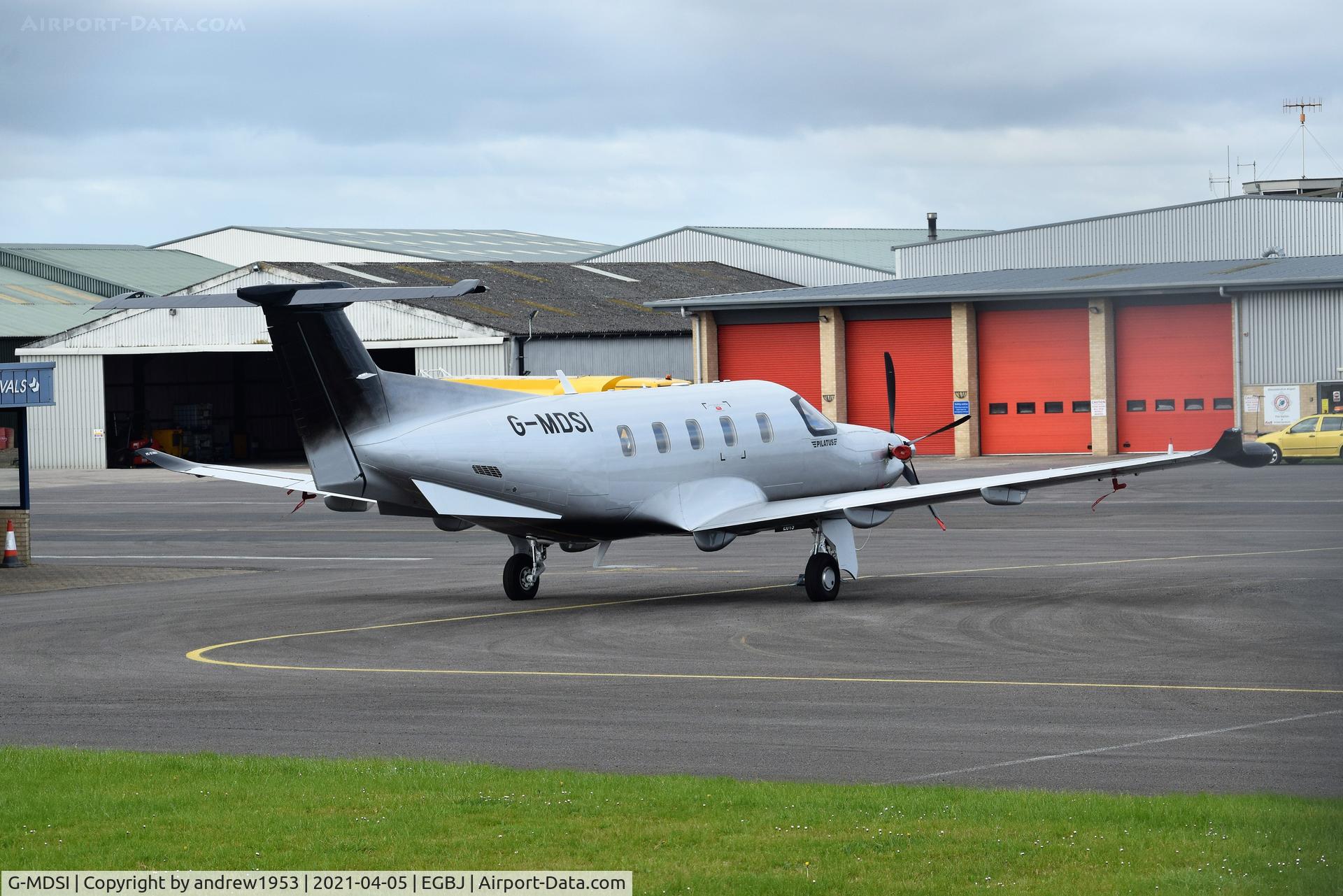 G-MDSI, 2020 Pilatus PC-12/47E C/N 2019, G-MDSI at Gloucestershire Airport.