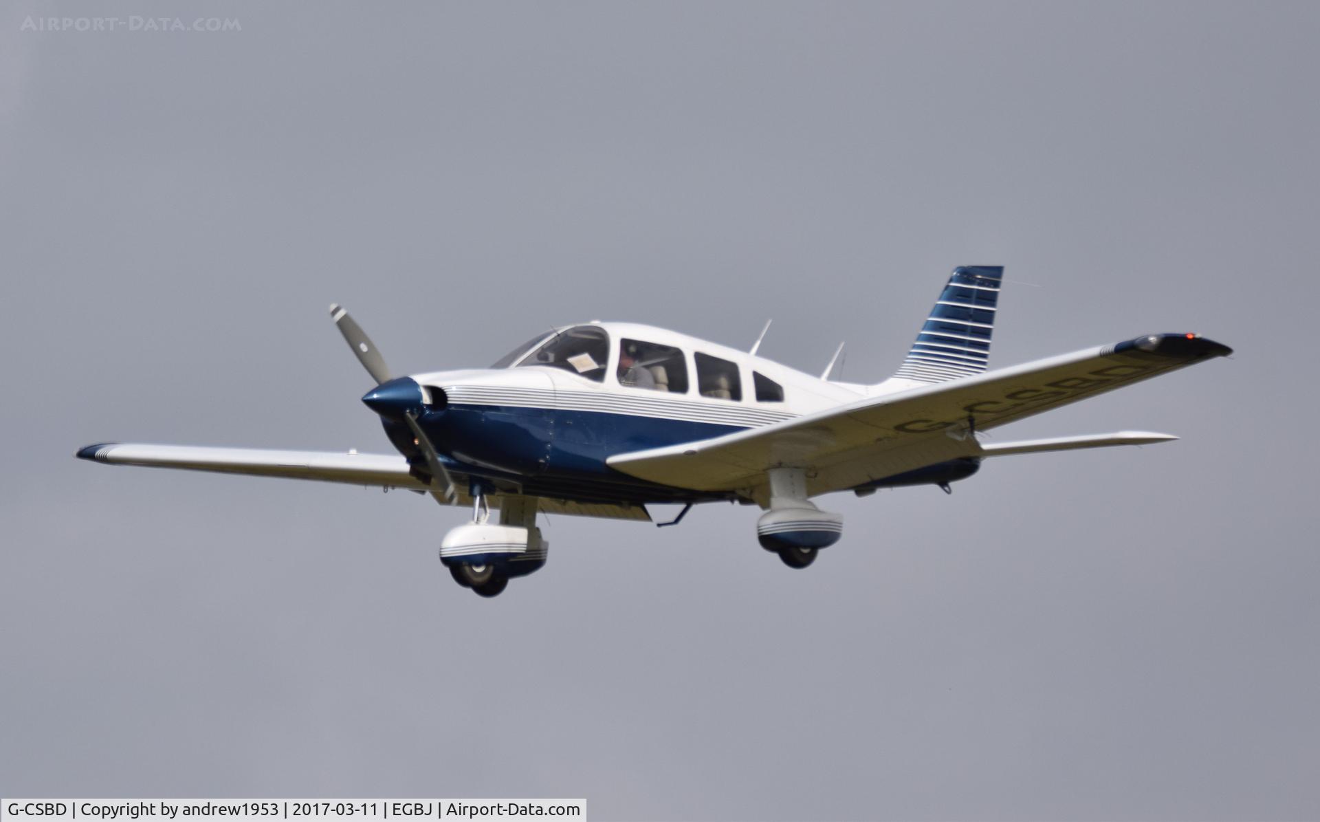 G-CSBD, 1981 Piper PA-28-236 Dakota C/N 28-8211019, G-CSBD at Gloucestershire Airport.