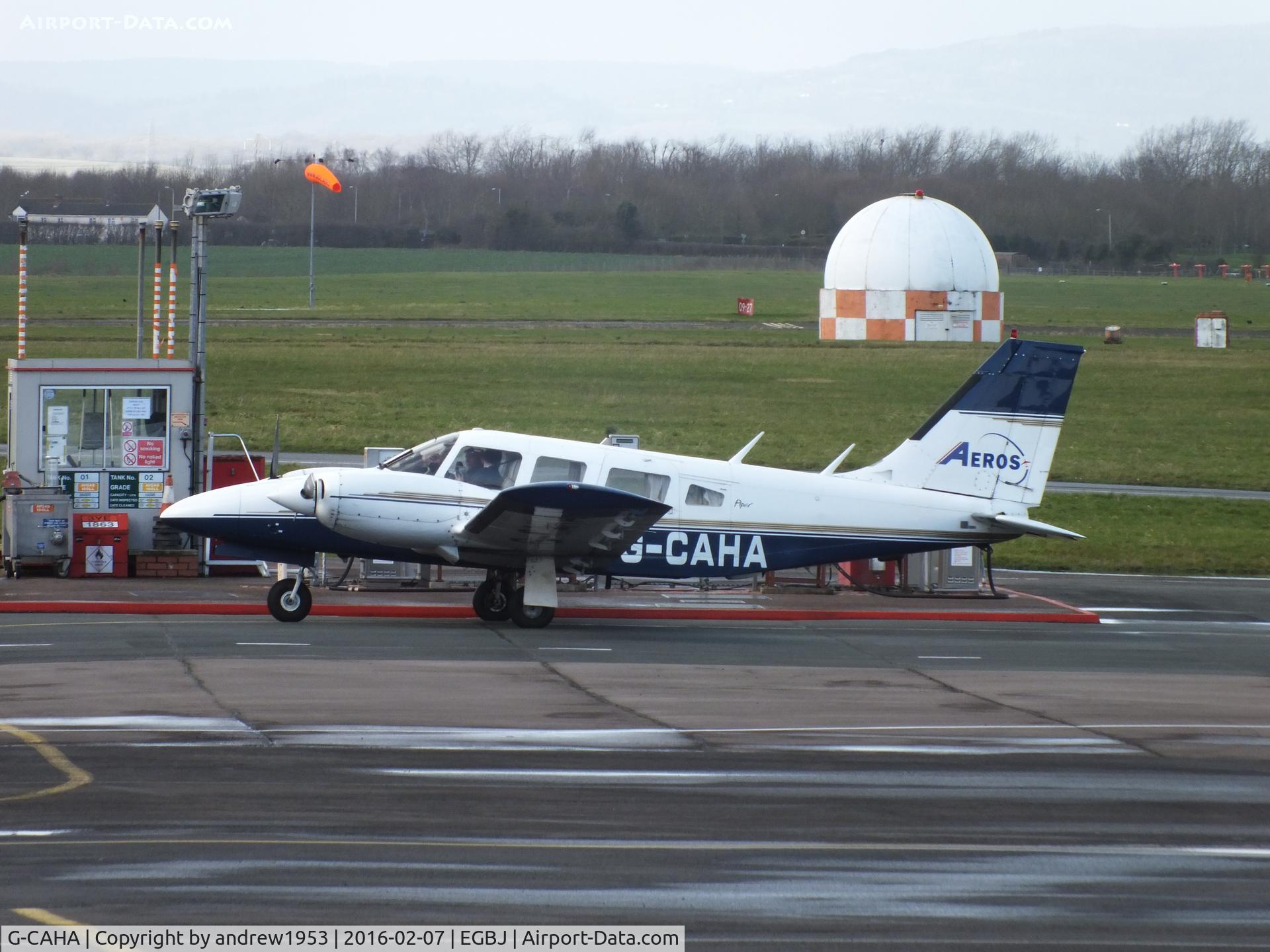 G-CAHA, 1977 Piper PA-34-200T Seneca II C/N 34-7770010, G-CAHA at Gloucestershire Airport.